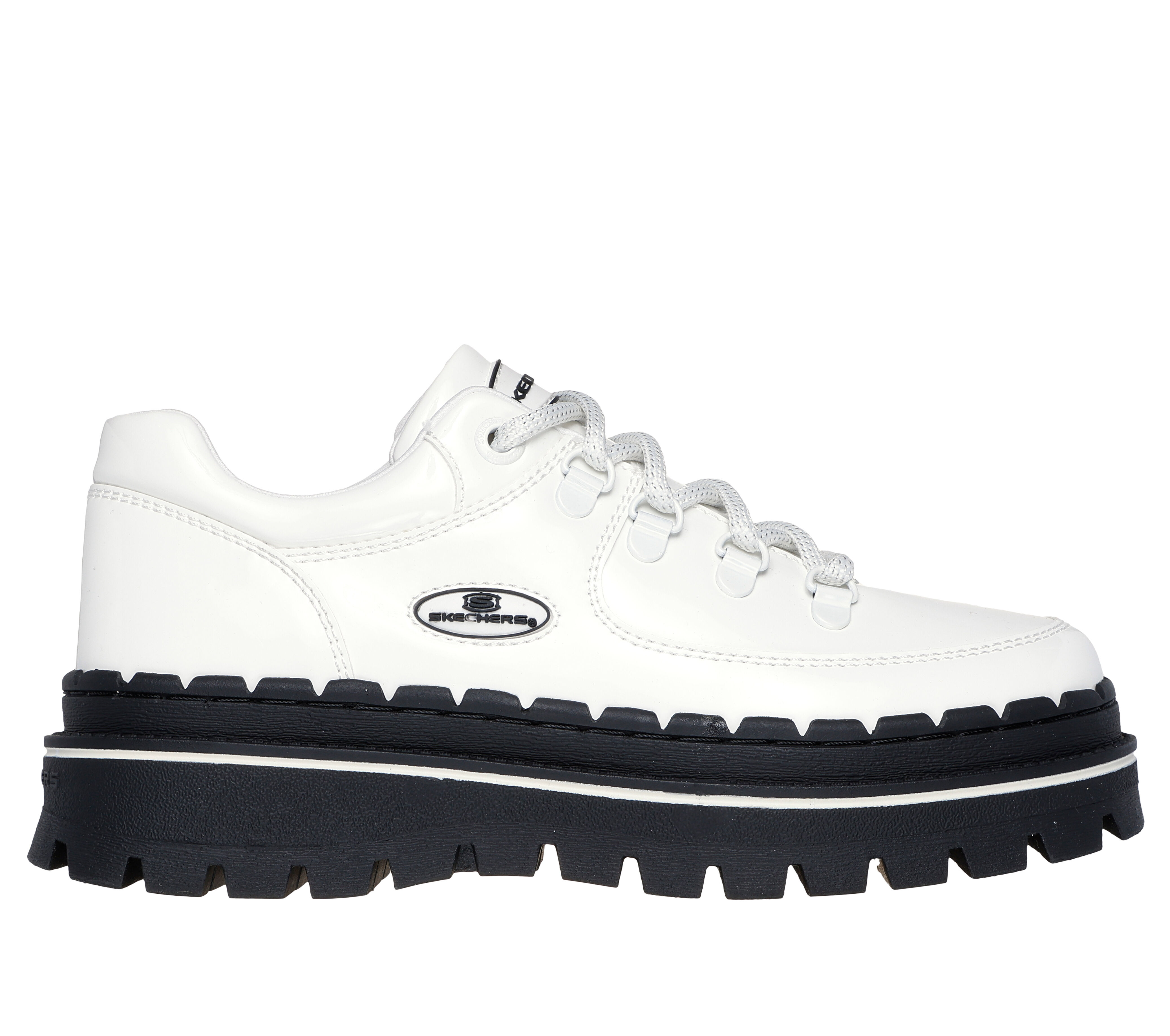 Black skechers platform cheap