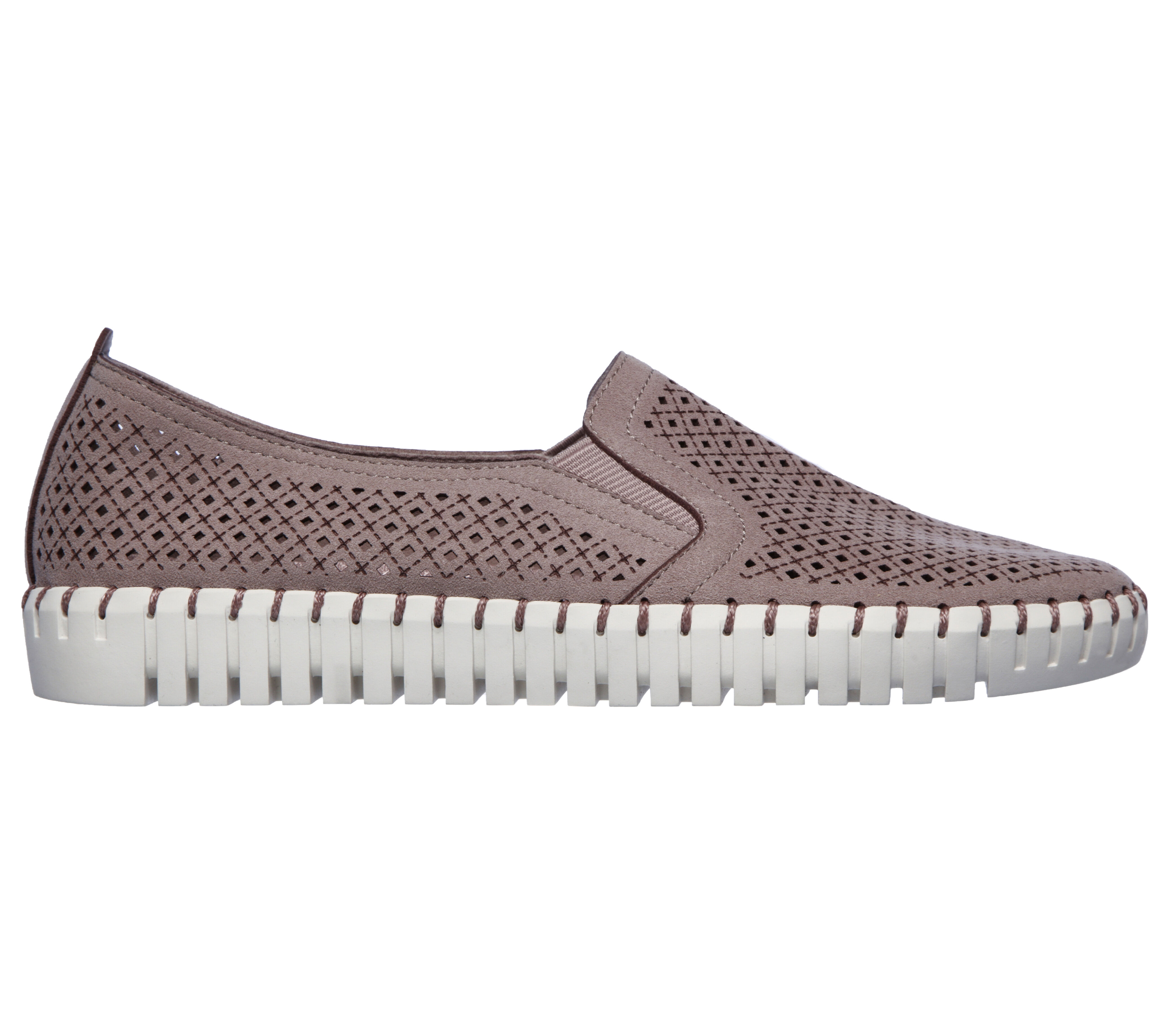 skechers white slip on