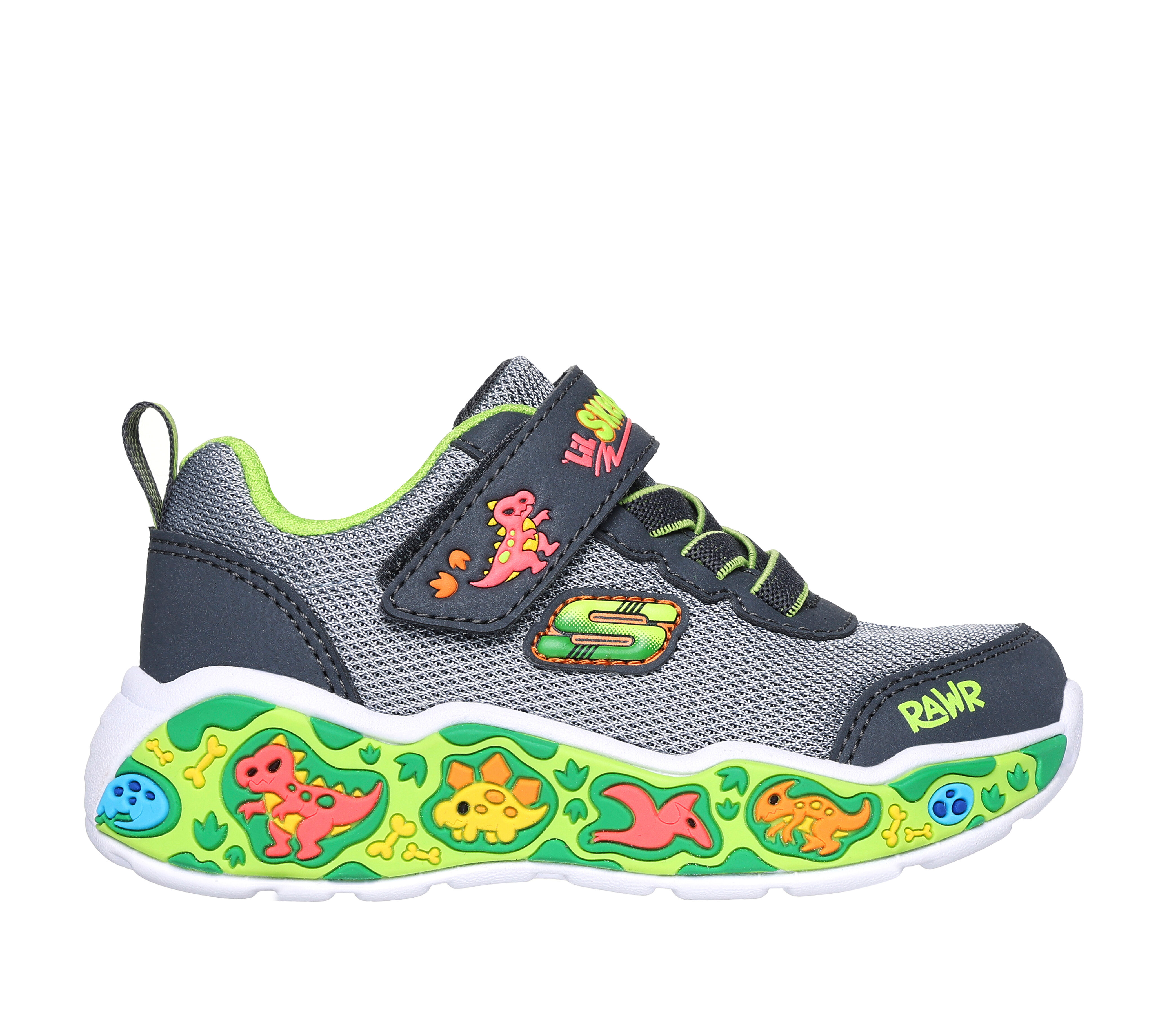 Skechers Toddler Boys Play Scene Running Shoe in Charcoal Lime Size 5 Medium