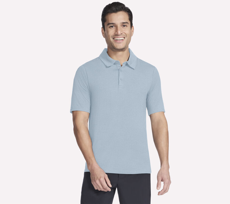 GO GOLF GO DRI All Day Stripe Polo, BLANC / BLEU, largeimage number 0