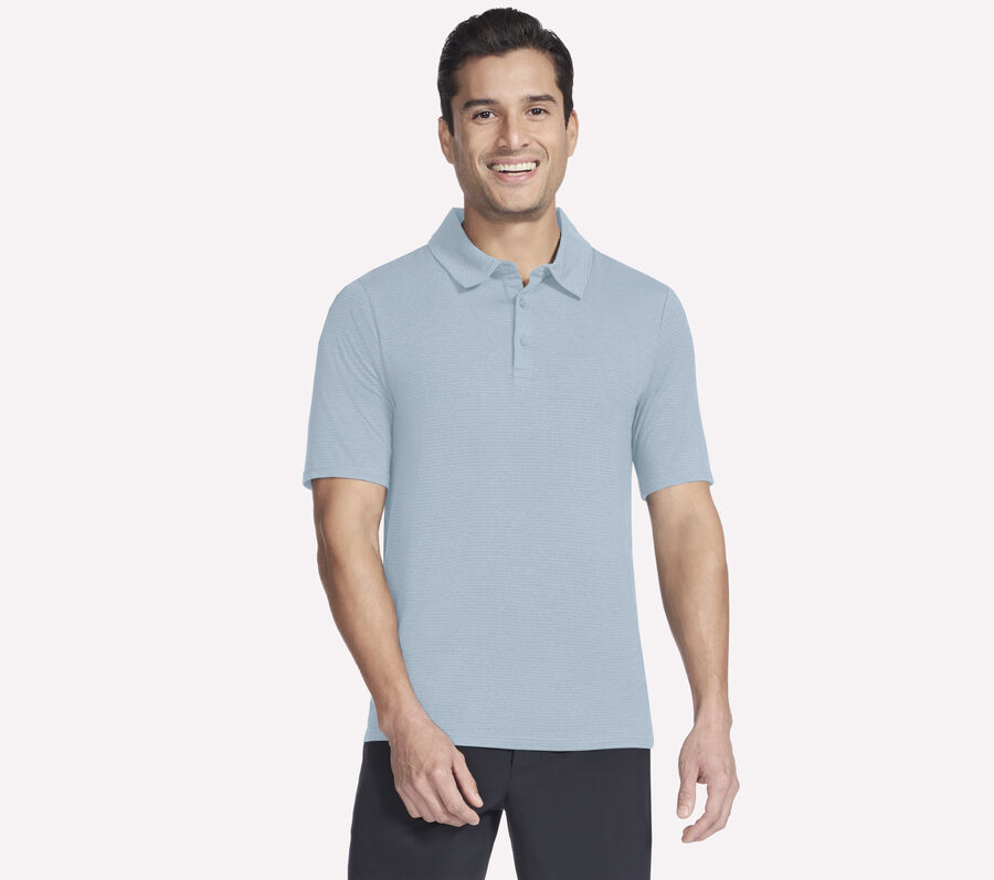 GO GOLF GO DRI All Day Stripe Polo, BLANC / BLEU, largeimage number 0