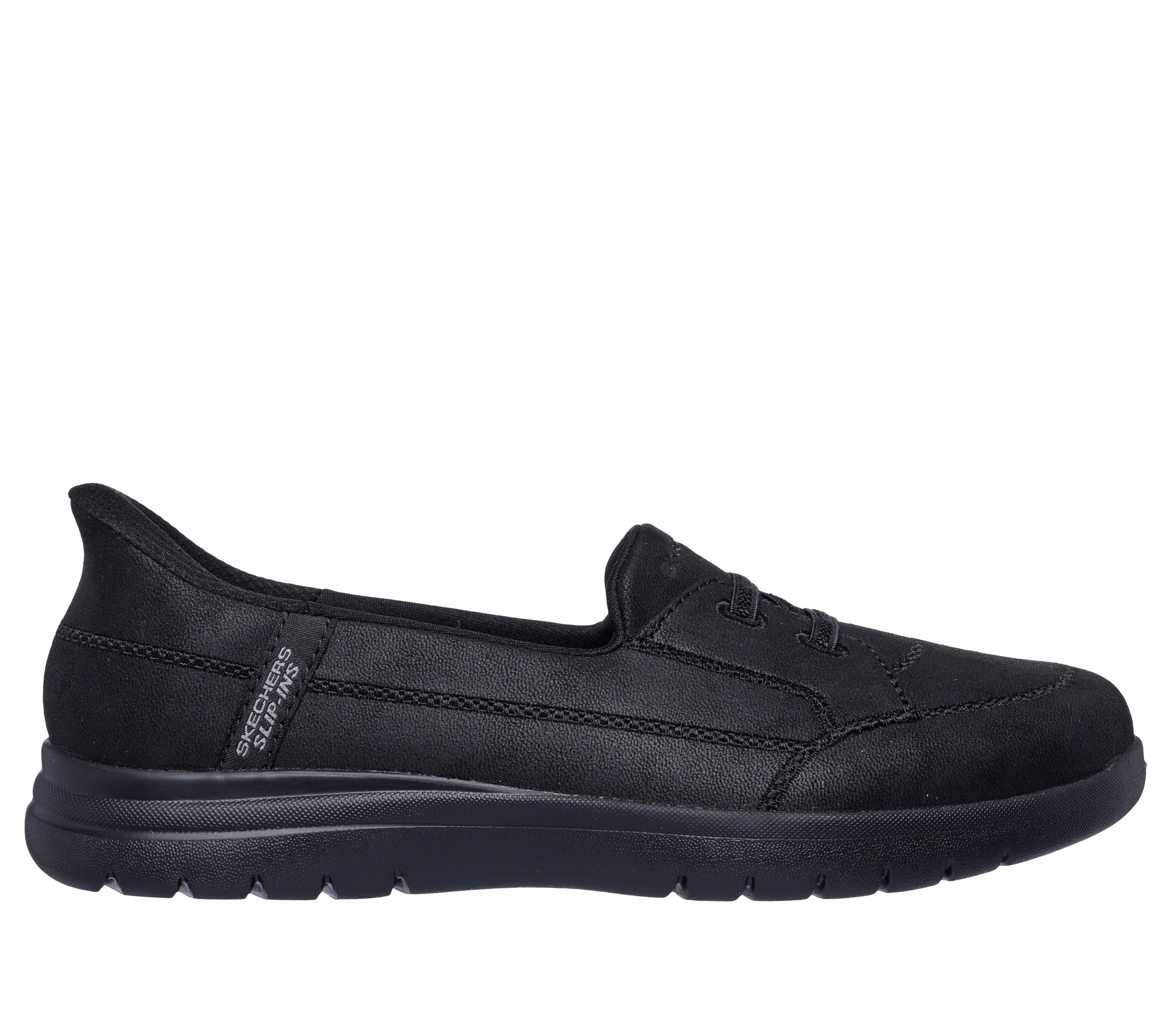 Black flat skechers store