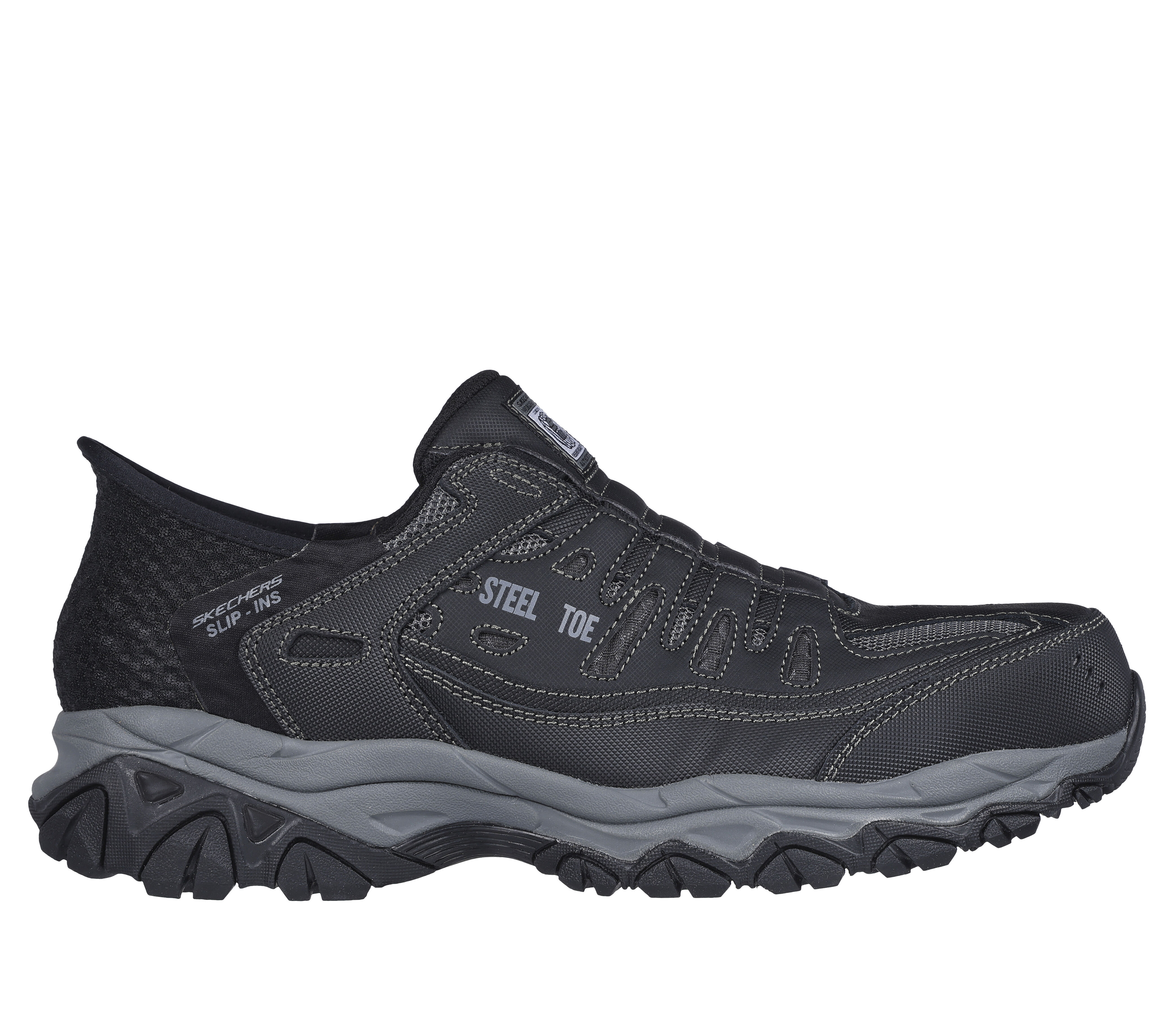 Black skechers slip on on sale