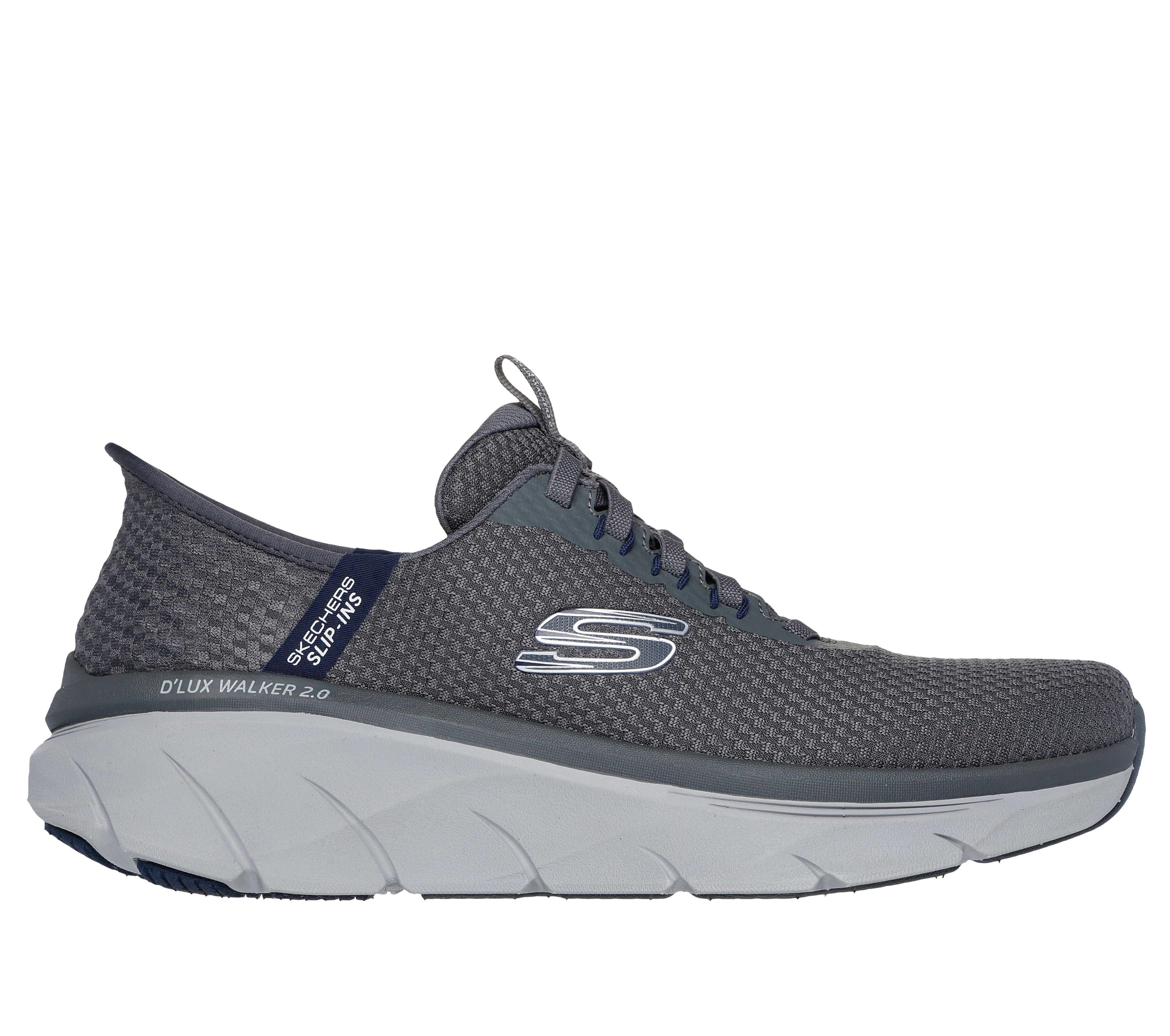 Gray skechers slip on clearance