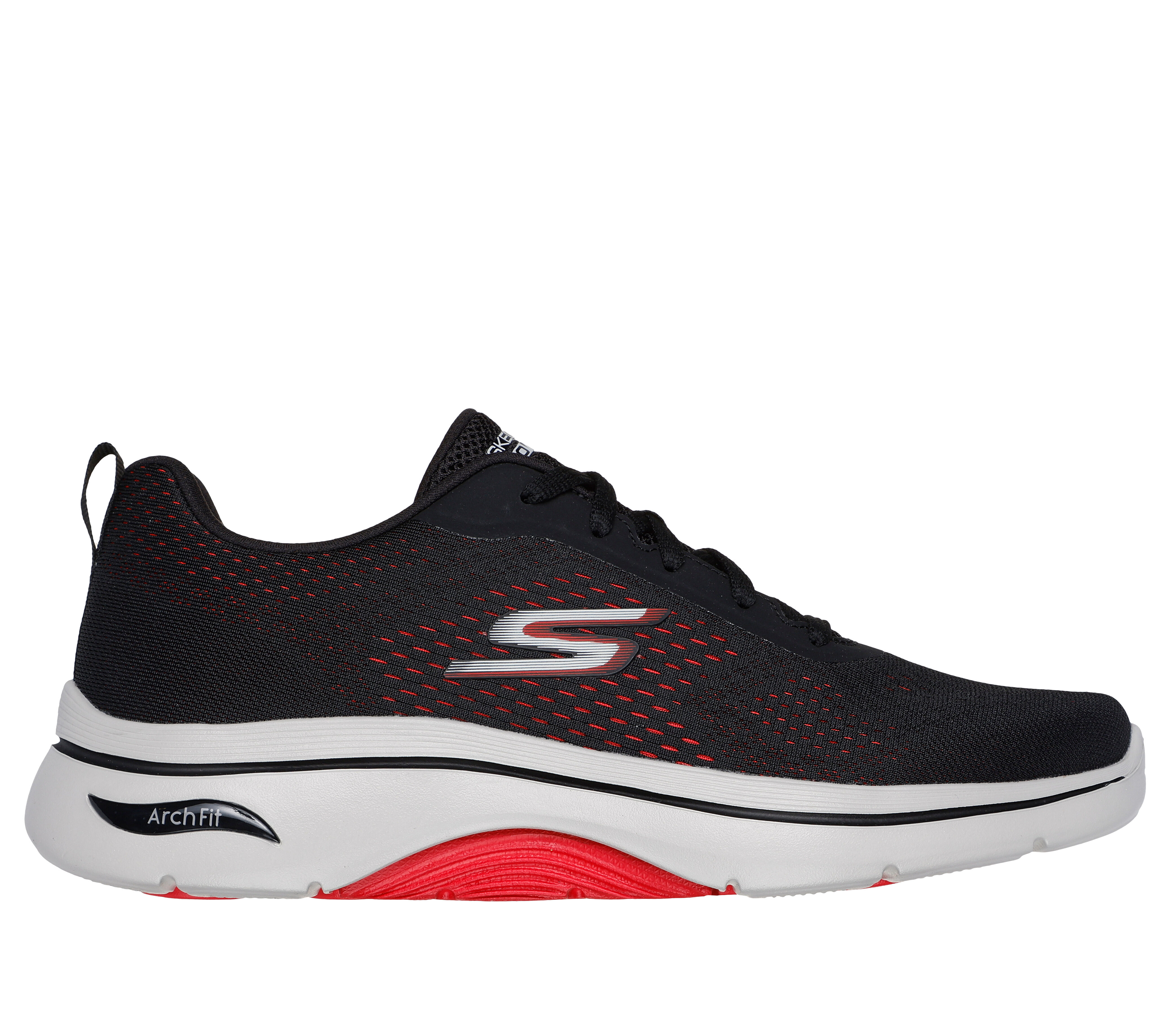 Skechers Men s GO WALK Arch Fit 2.0 Idyllic 2 Sneaker in Black Red Size 8.5 Medium Width Machine Washable