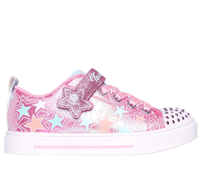 Skechers Girl s Twinkle Toes Twinkle Sparks Shimmer Stars Sneaker in Pink Size 2.0 Medium Width