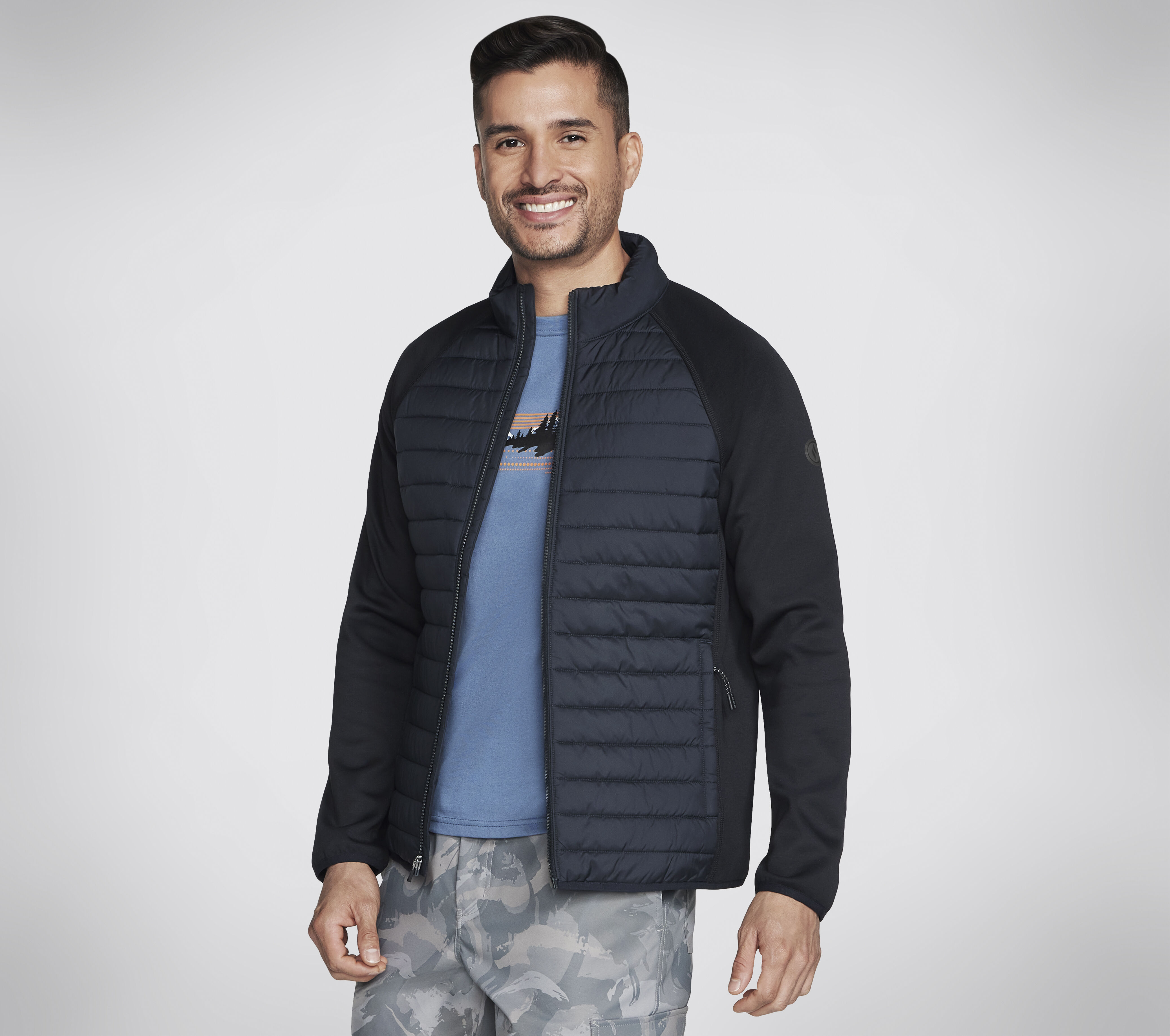 Skechers mens quilted baseball jacket new arrivals