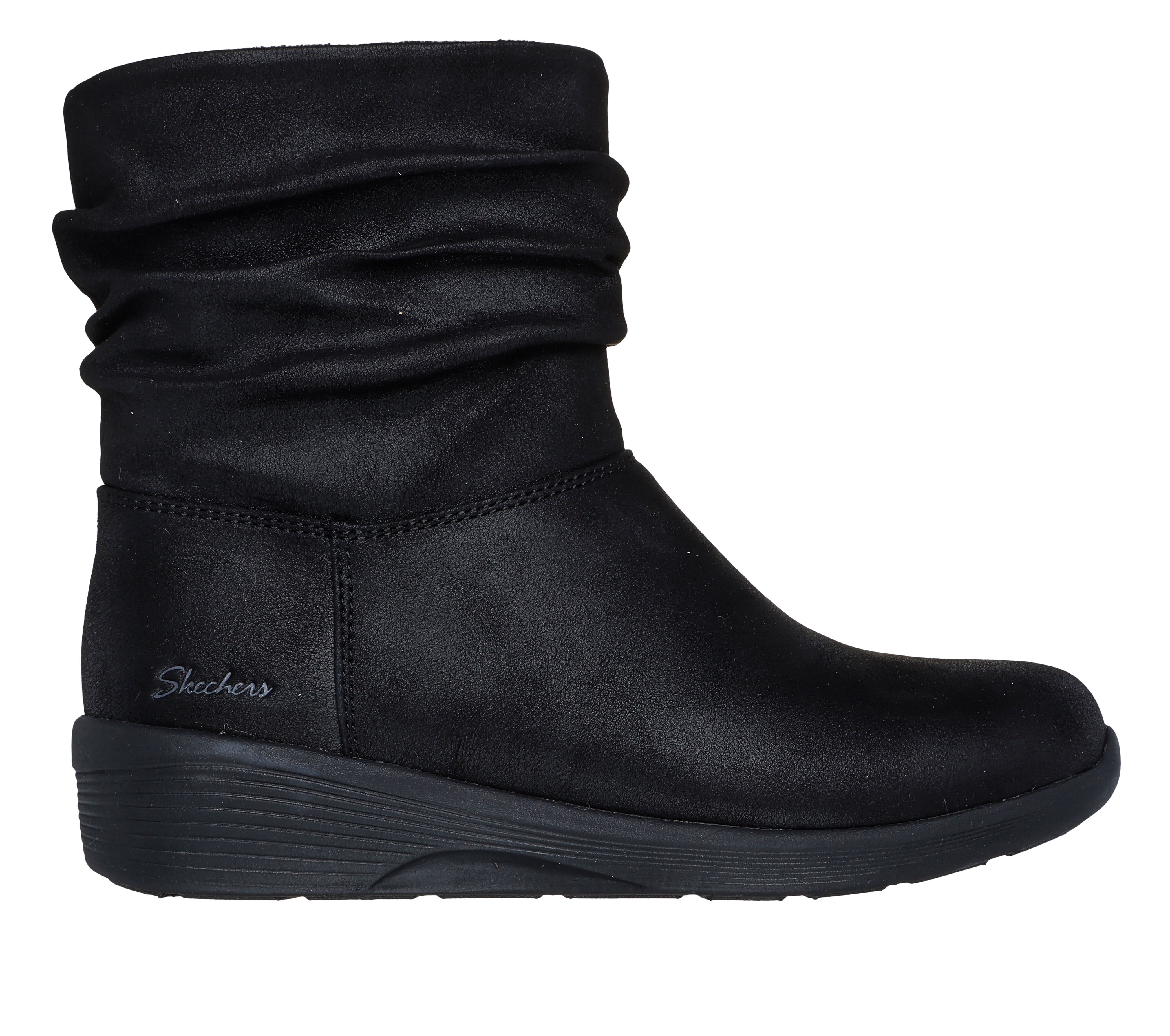 Black skechers ankle boots cheap