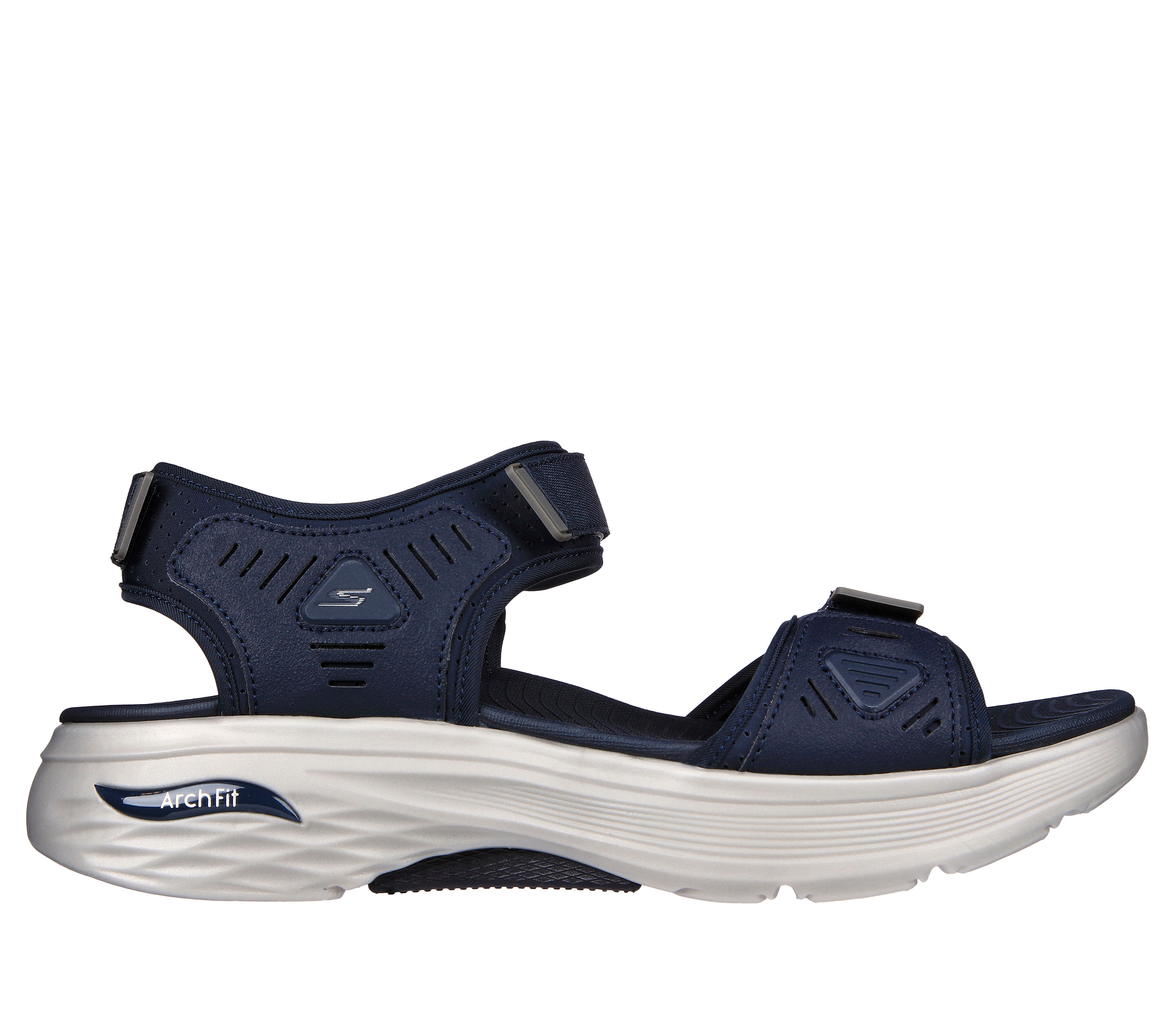 Navy blue skechers sandals store