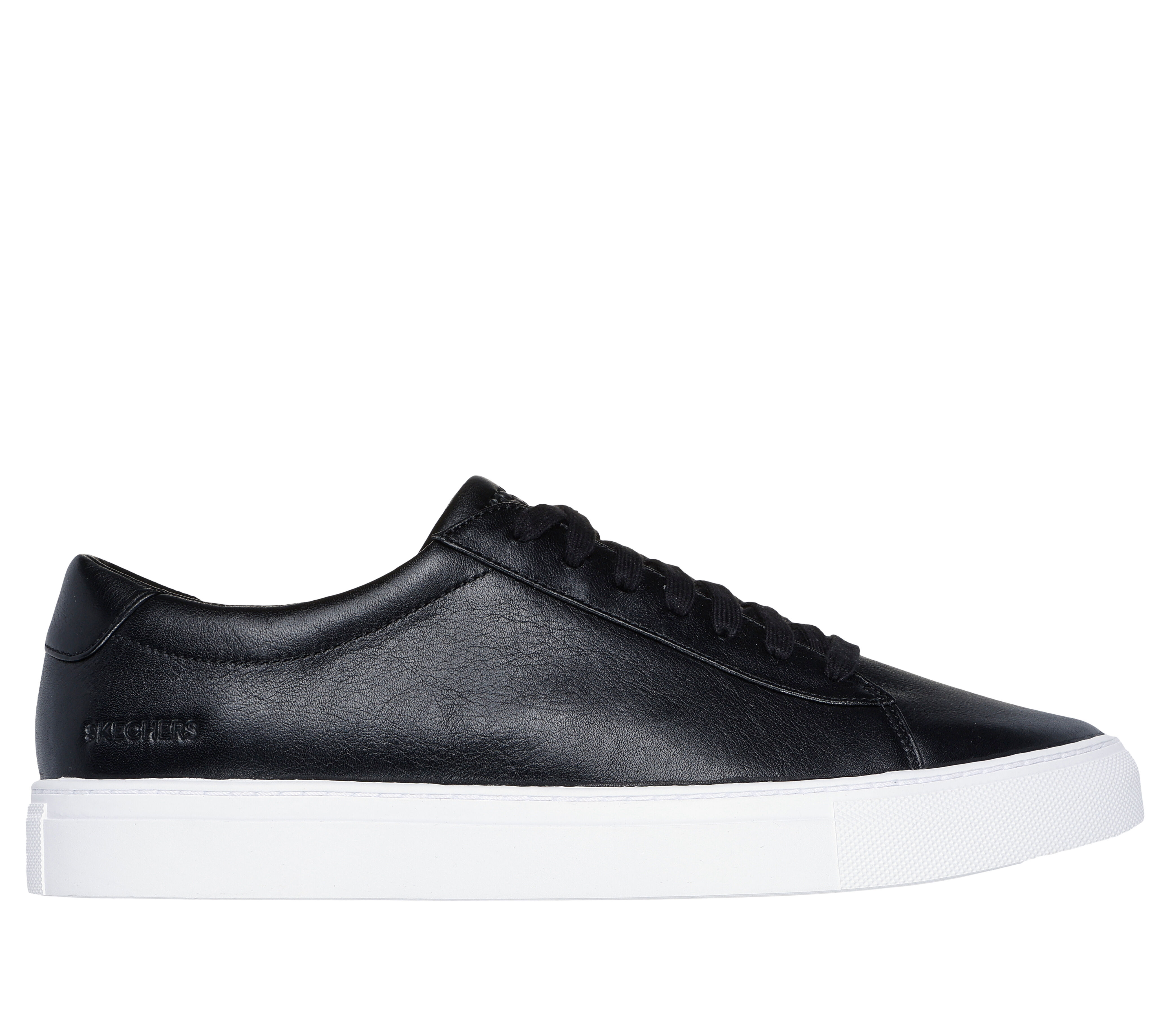Black skechers white sole deals