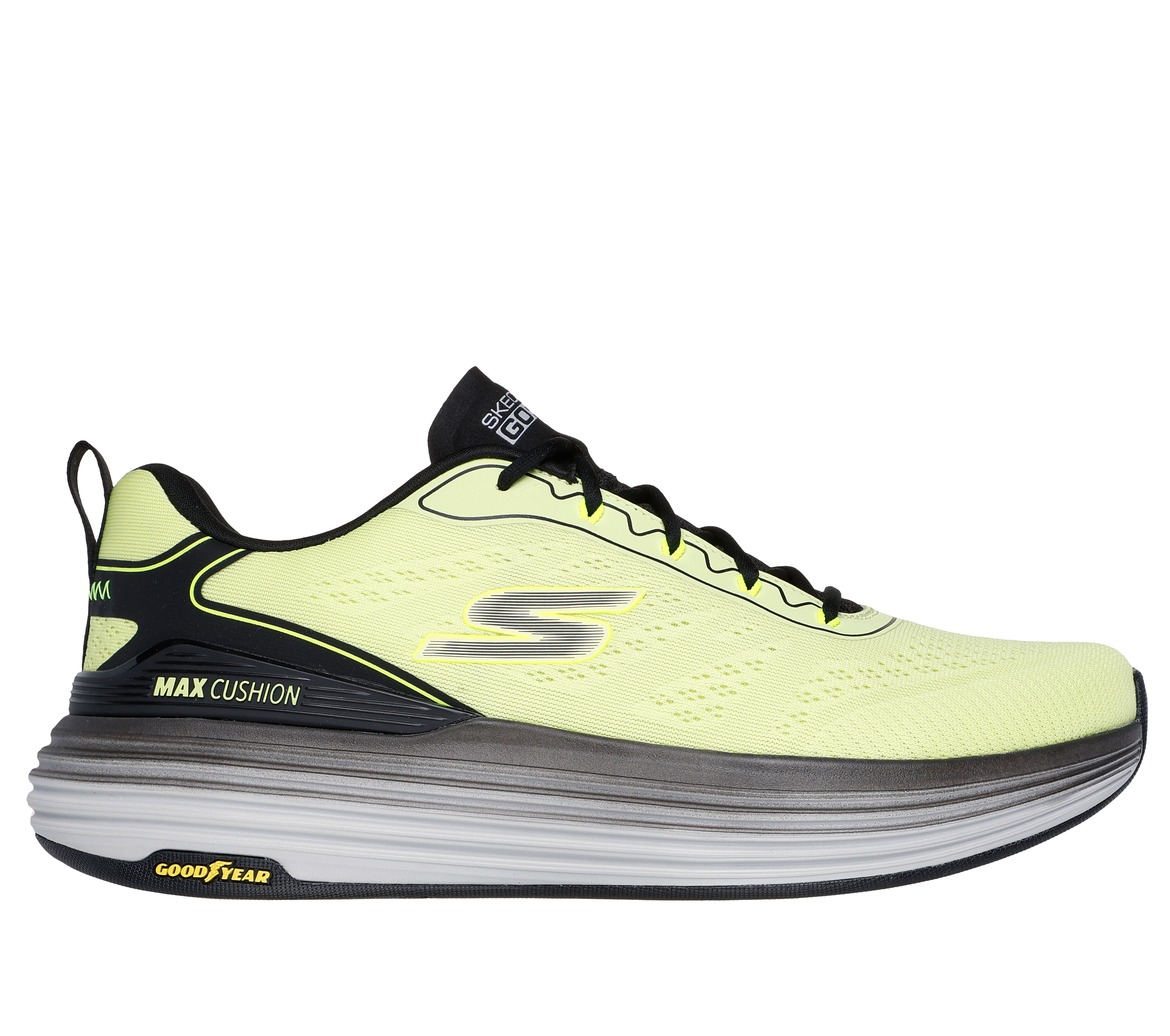 Skechers Men s Max Cushioning Suspension Voyager Sneaker in Lime Black Size 8.0 Medium Width Machine Washable