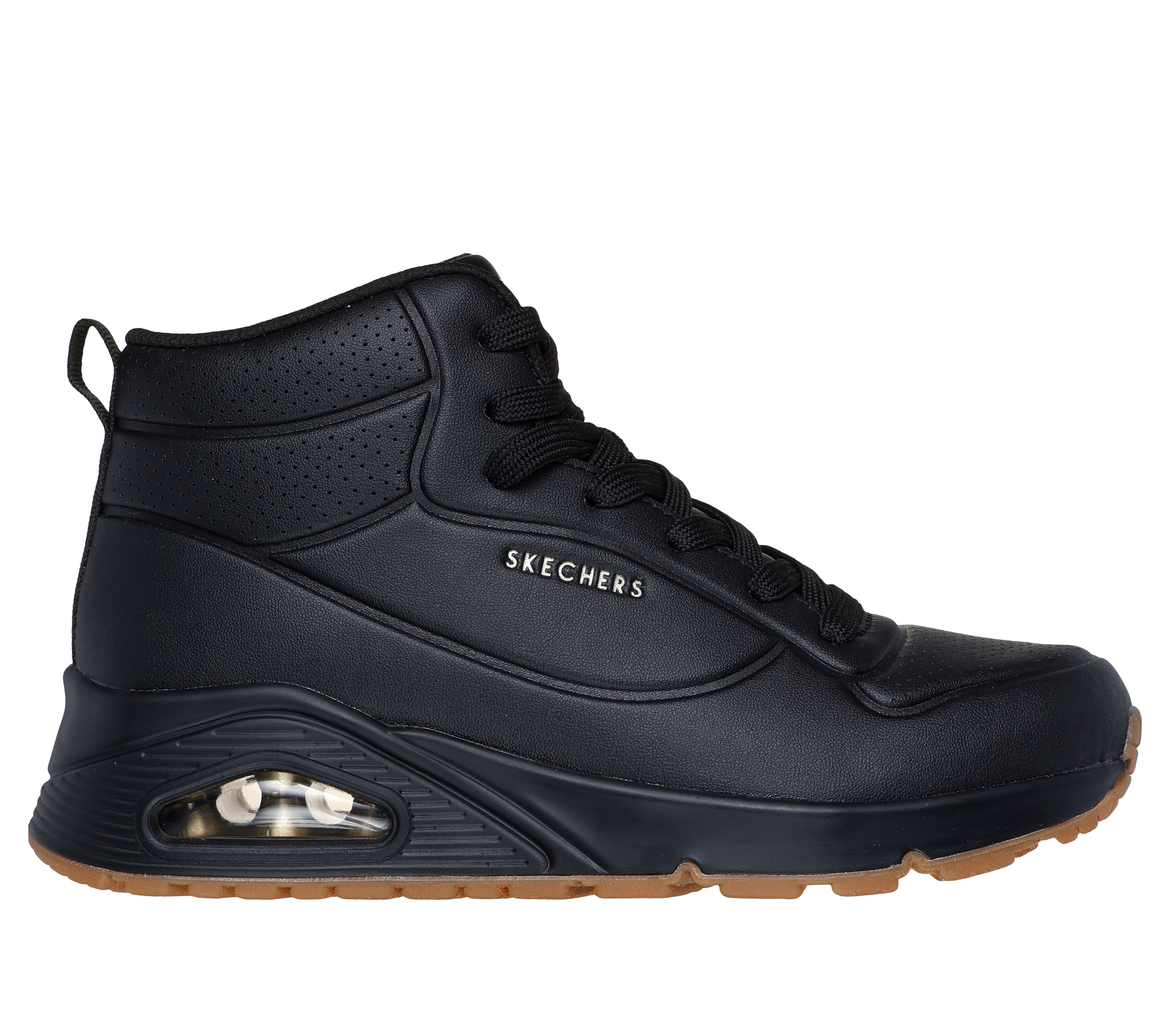Black skechers high tops clearance