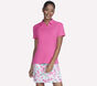 GO GOLF Short Sleeve Birdie Zip Front Polo, WHITE / NEON PINK, large image number 0