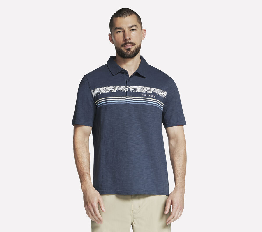 Tropical Breeze Slub Polo, GRIS ANTHRACITE / BLEU MARINE, largeimage number 0