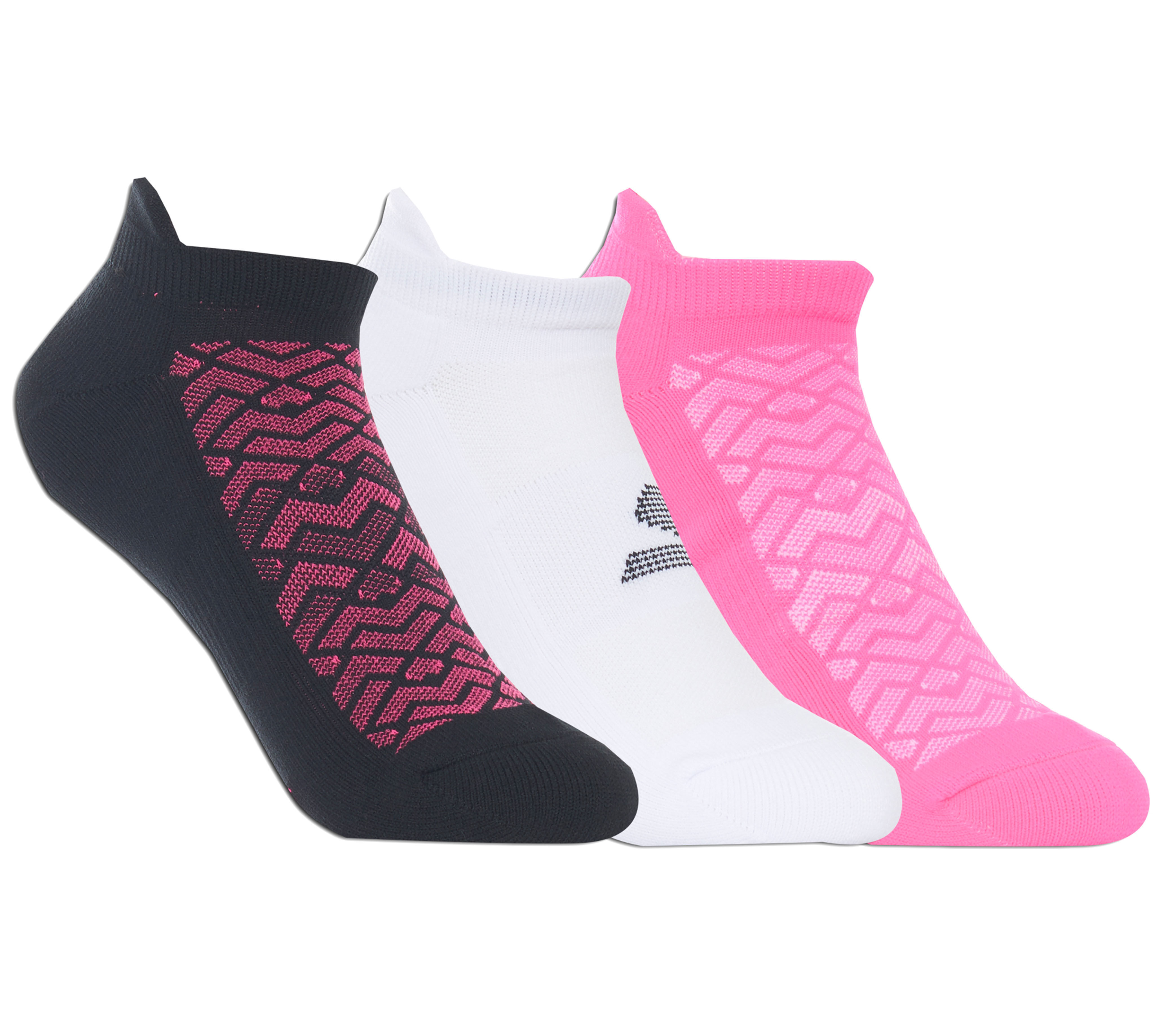 Skechers Women s 3 Pack Half Terry Low Cut Athletic Socks in Black Pink Size Medium
