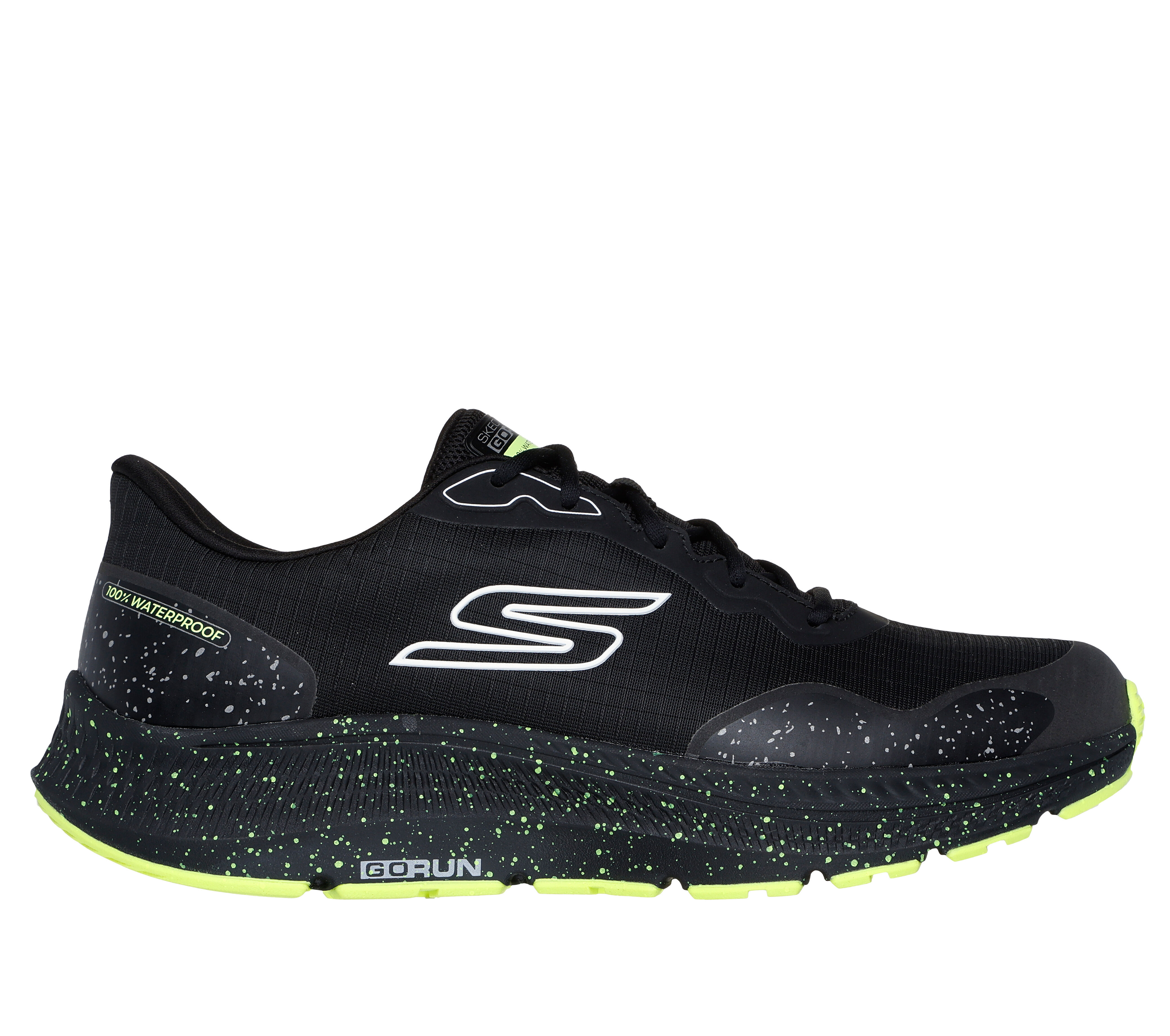 Black skechers no laces shop