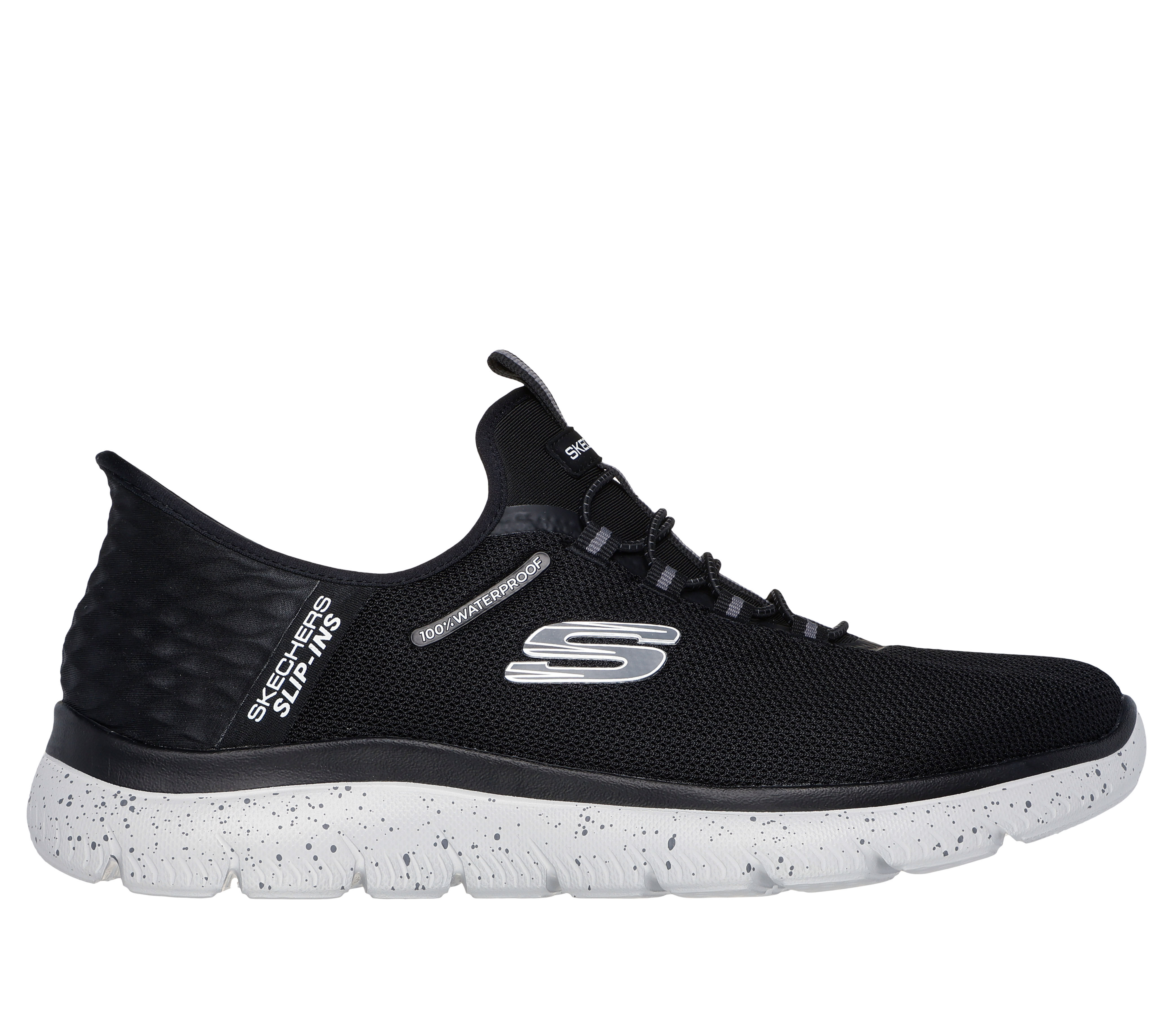 Black skechers slip on sneakers discount
