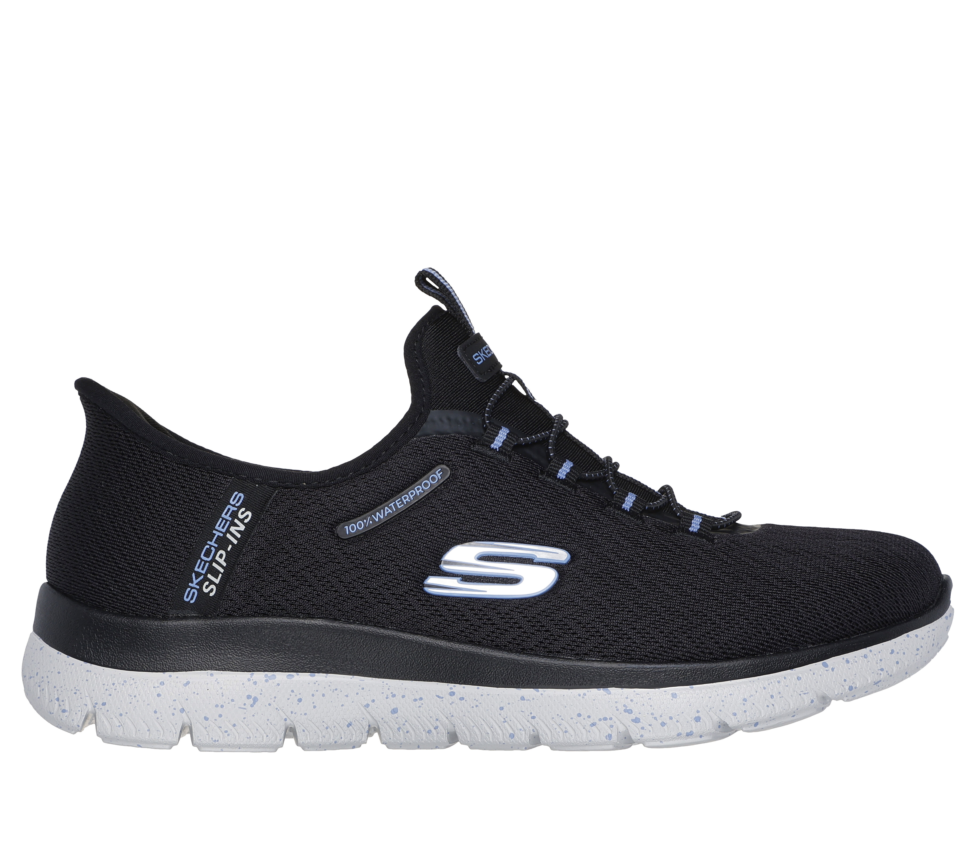 Skechers Slip ins Waterproof Women s Summits Best Choice Black Light Blue 7.5 Medium