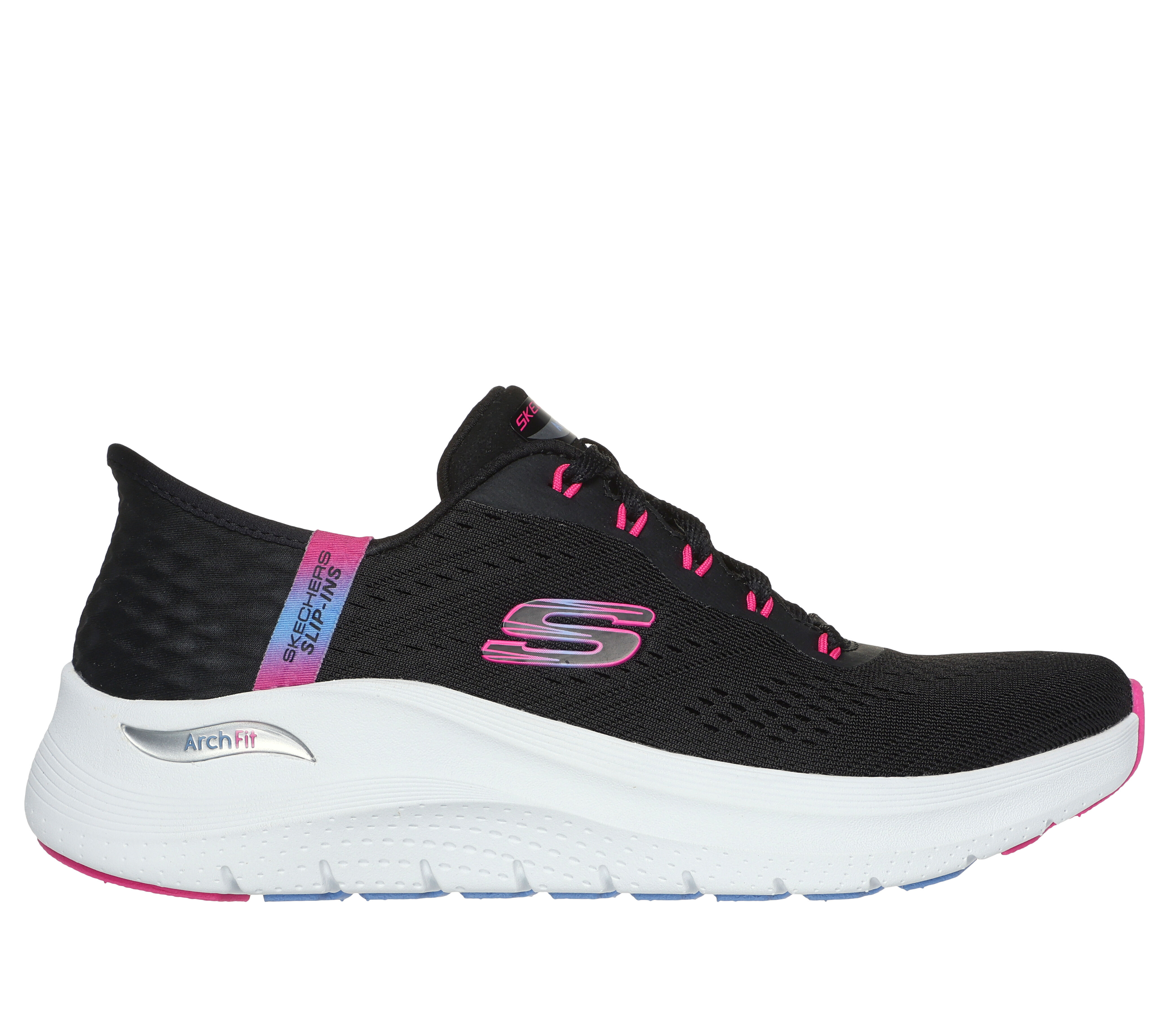 Black pink skechers discount