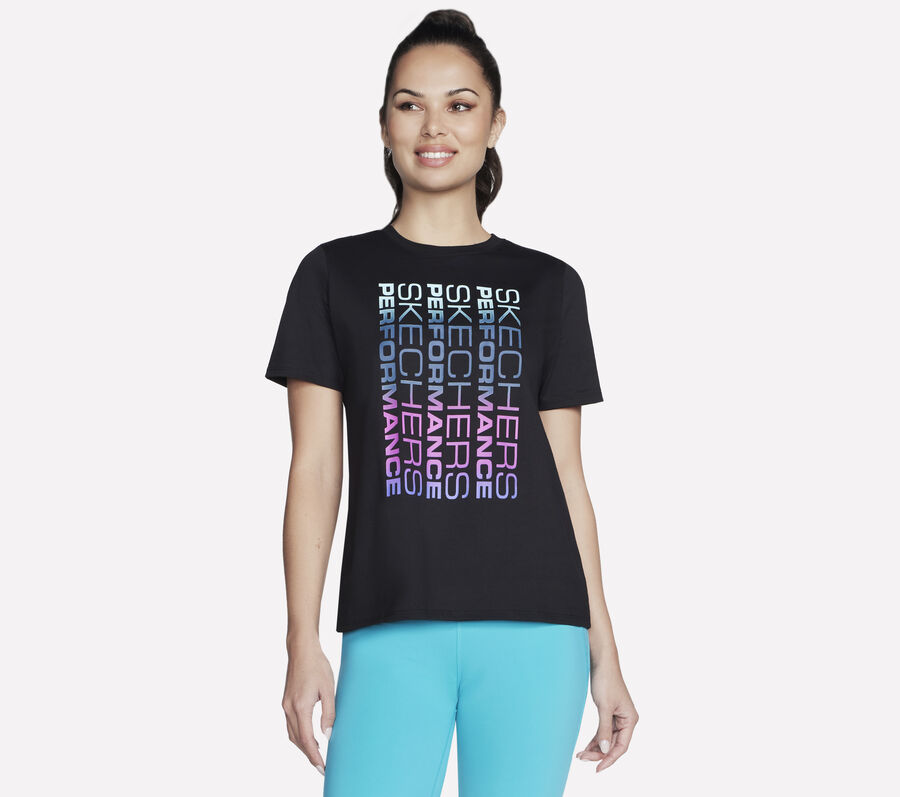 Vibrant Glow Short Sleeve Tee, BLACK, largeimage number 0