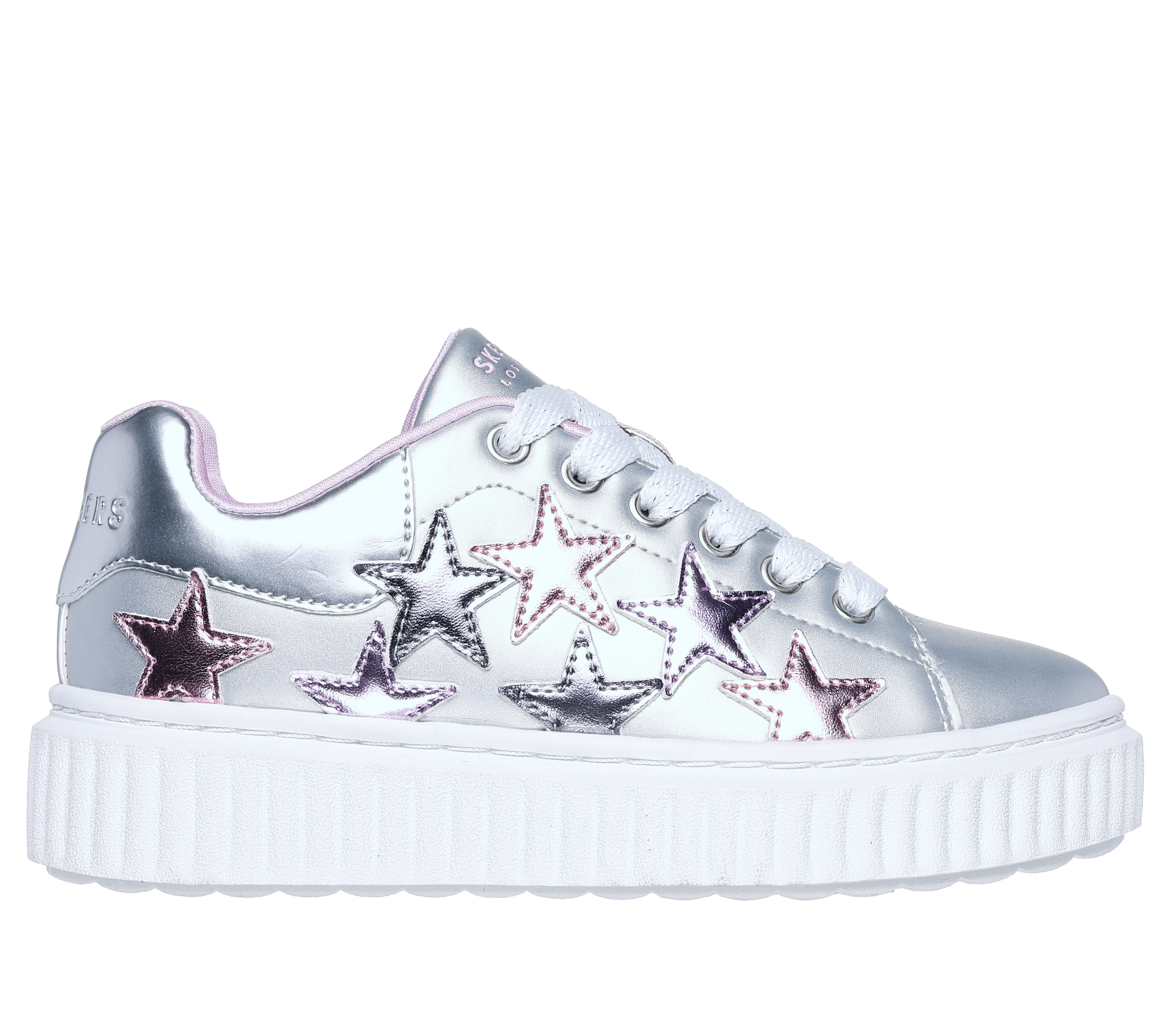 Skechers Girl s Hi Ridge Superstardom Sneaker in Silver Size 11.5 Medium Width Machine Washable