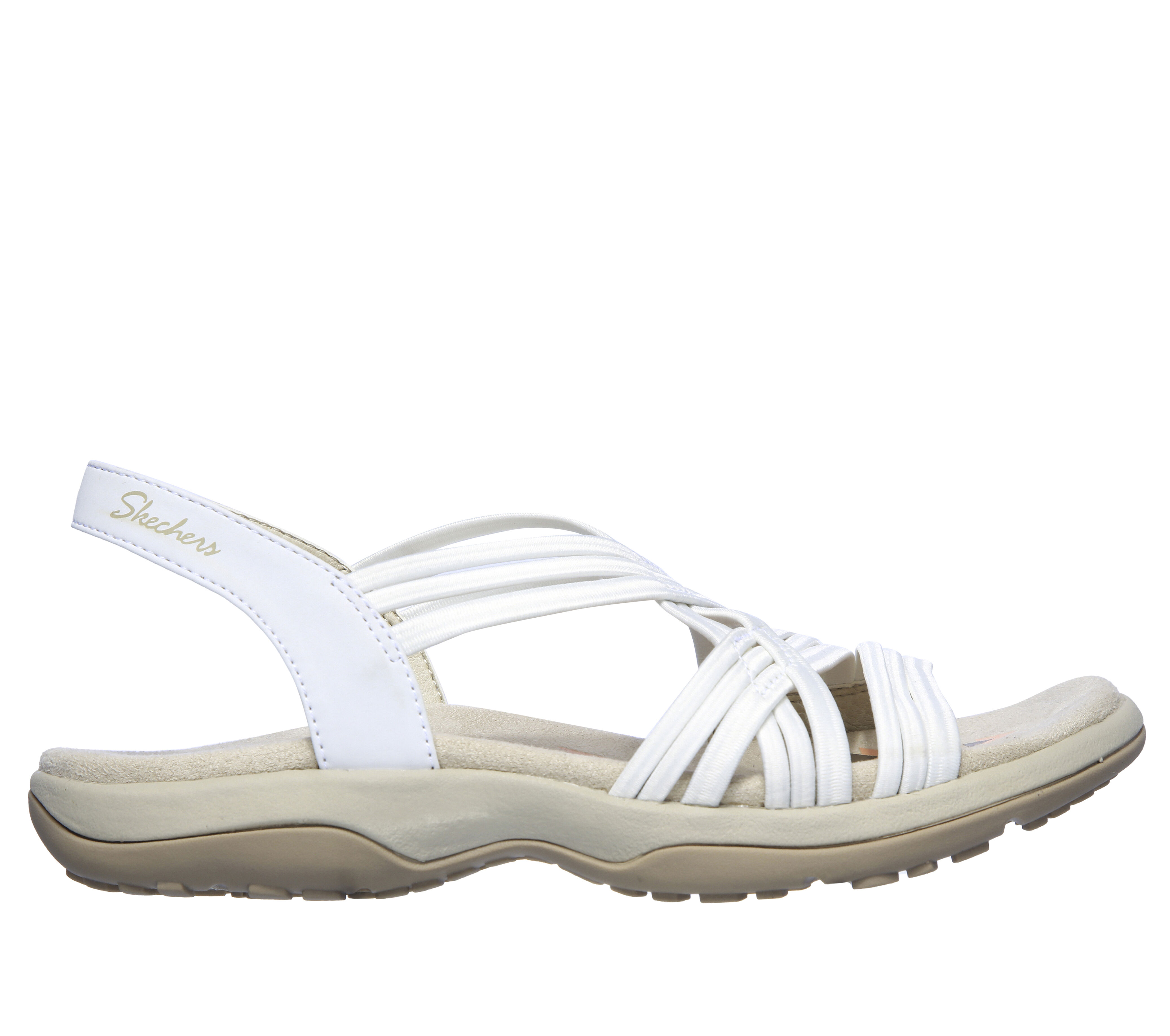 Skechers best sale white sandals