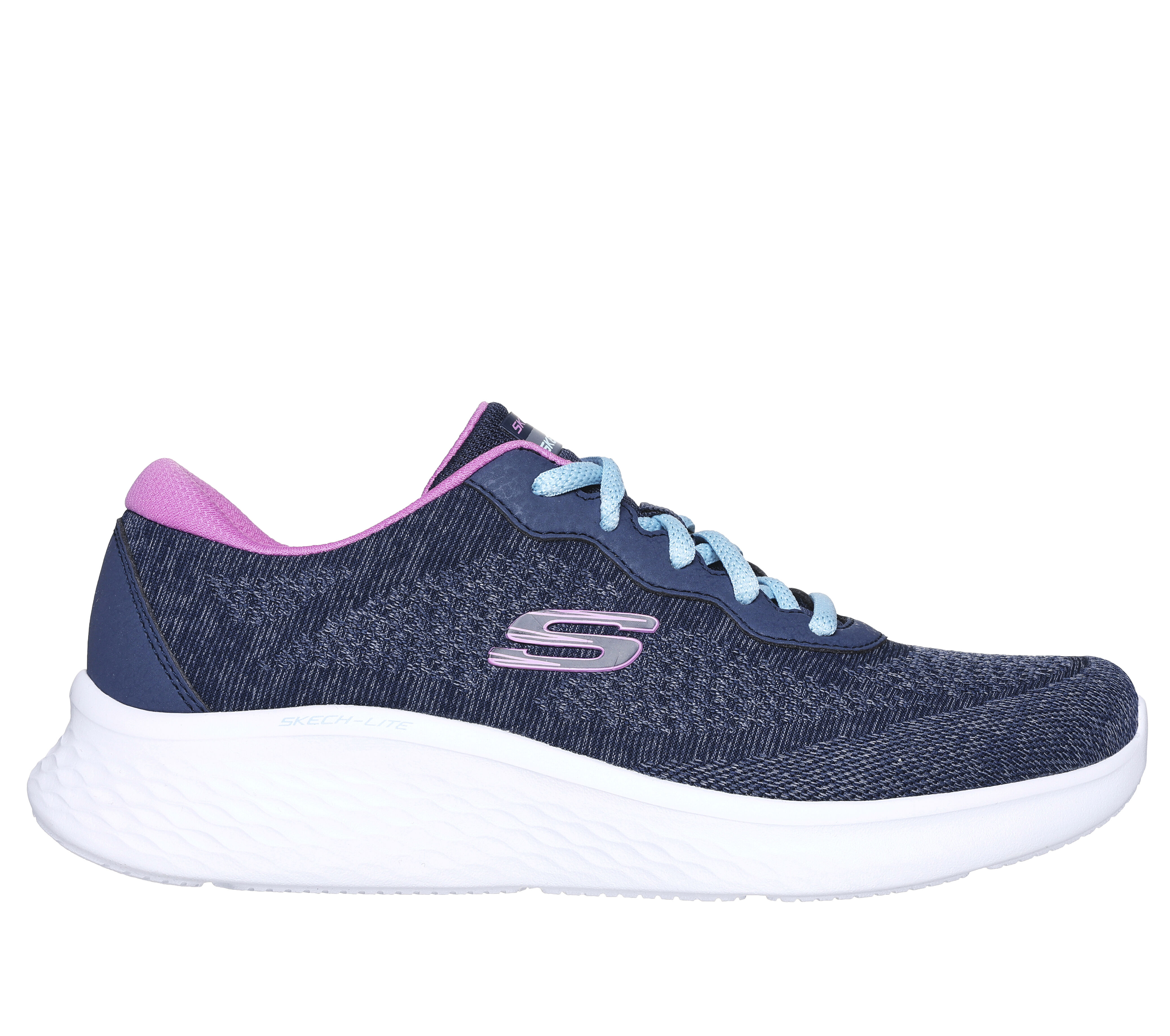 Pink blue and white sales skechers