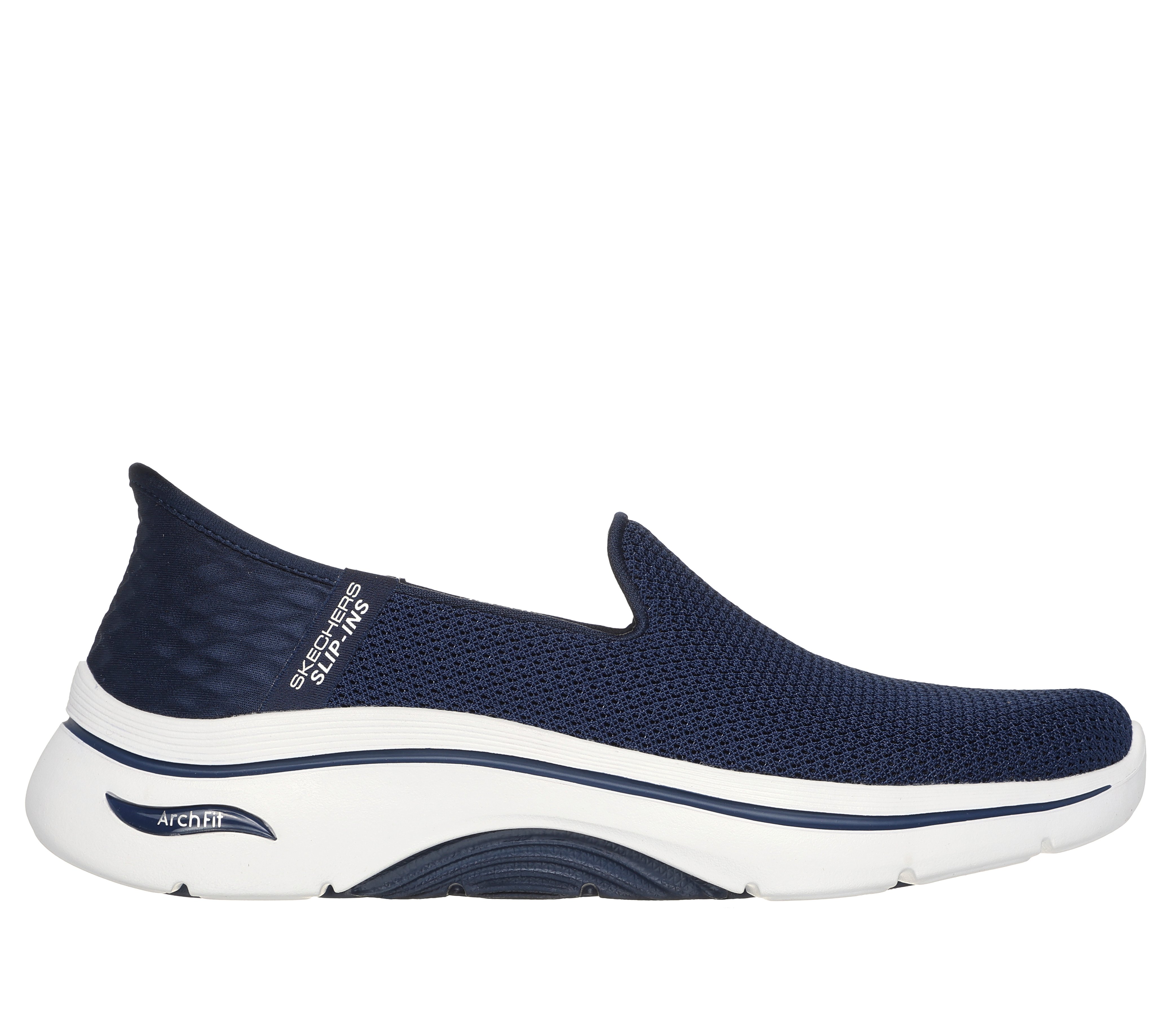 SKECHERS SLIP INS GO WALK ARCH FIT DELARA NAVY WIDE 8.5