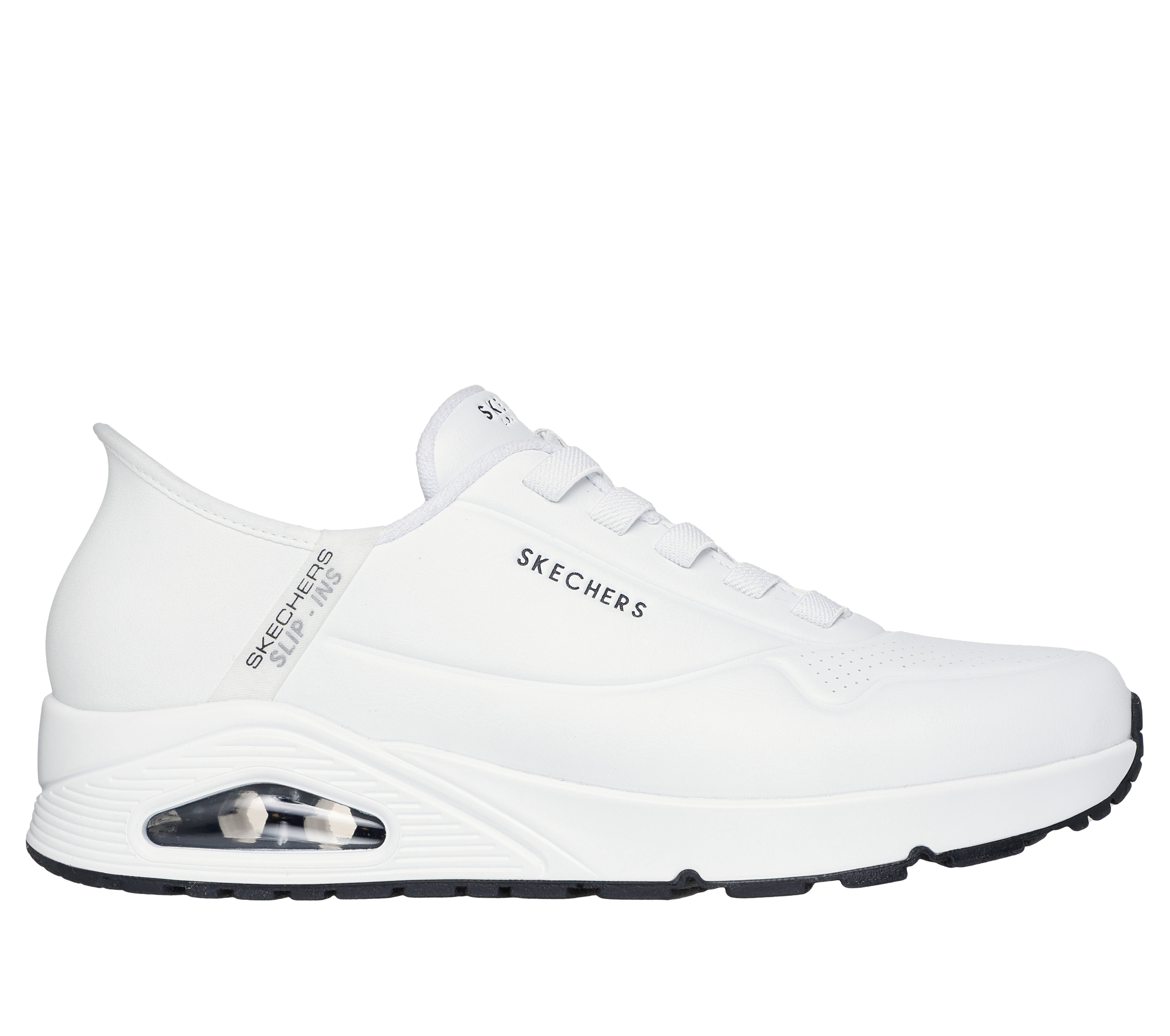 Plain white skechers sale