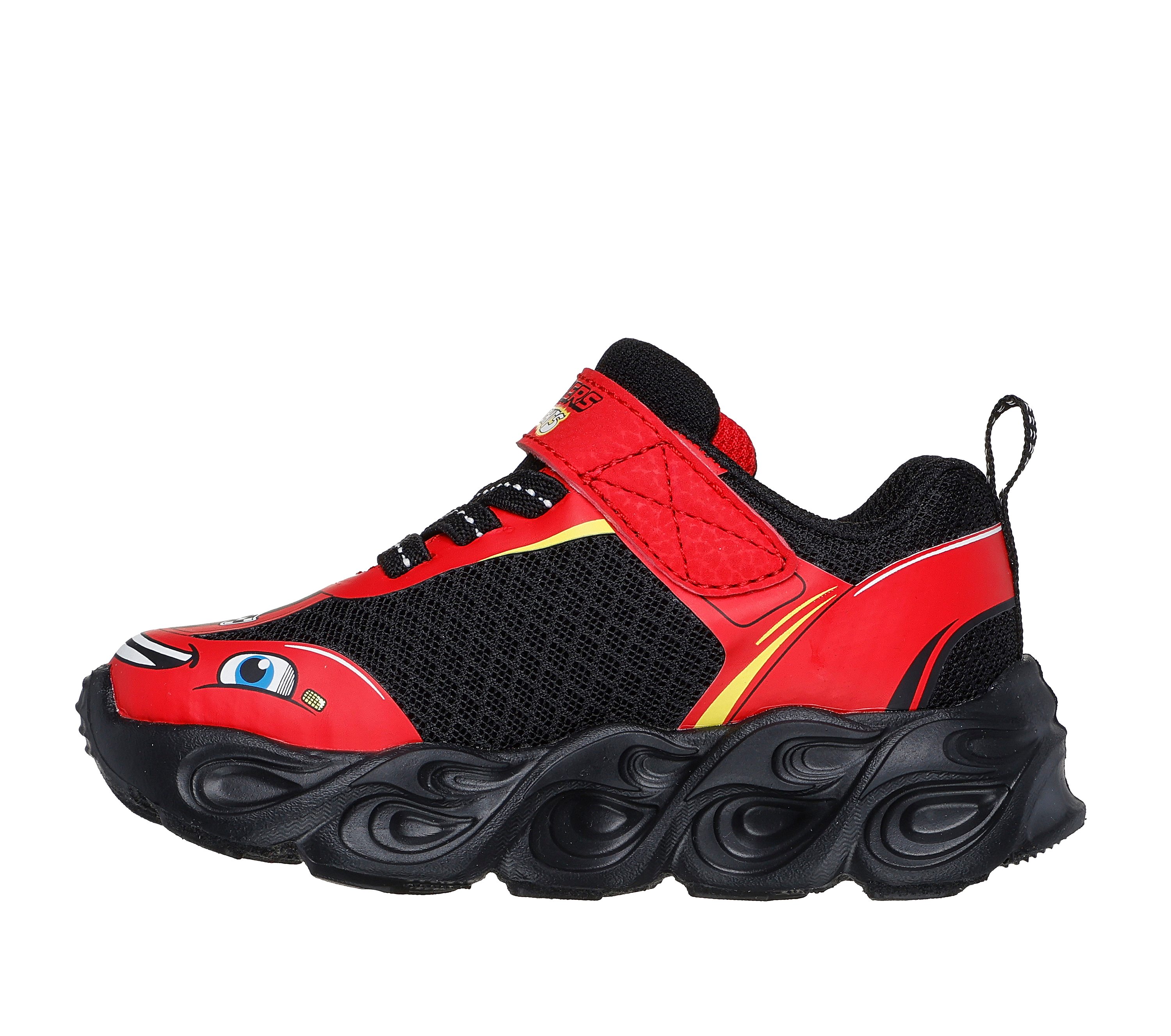 Skechers Boy s Hot Lights Thermo Flash Wheel Buddies Sneaker in Red Black Size 5.0 Medium Width