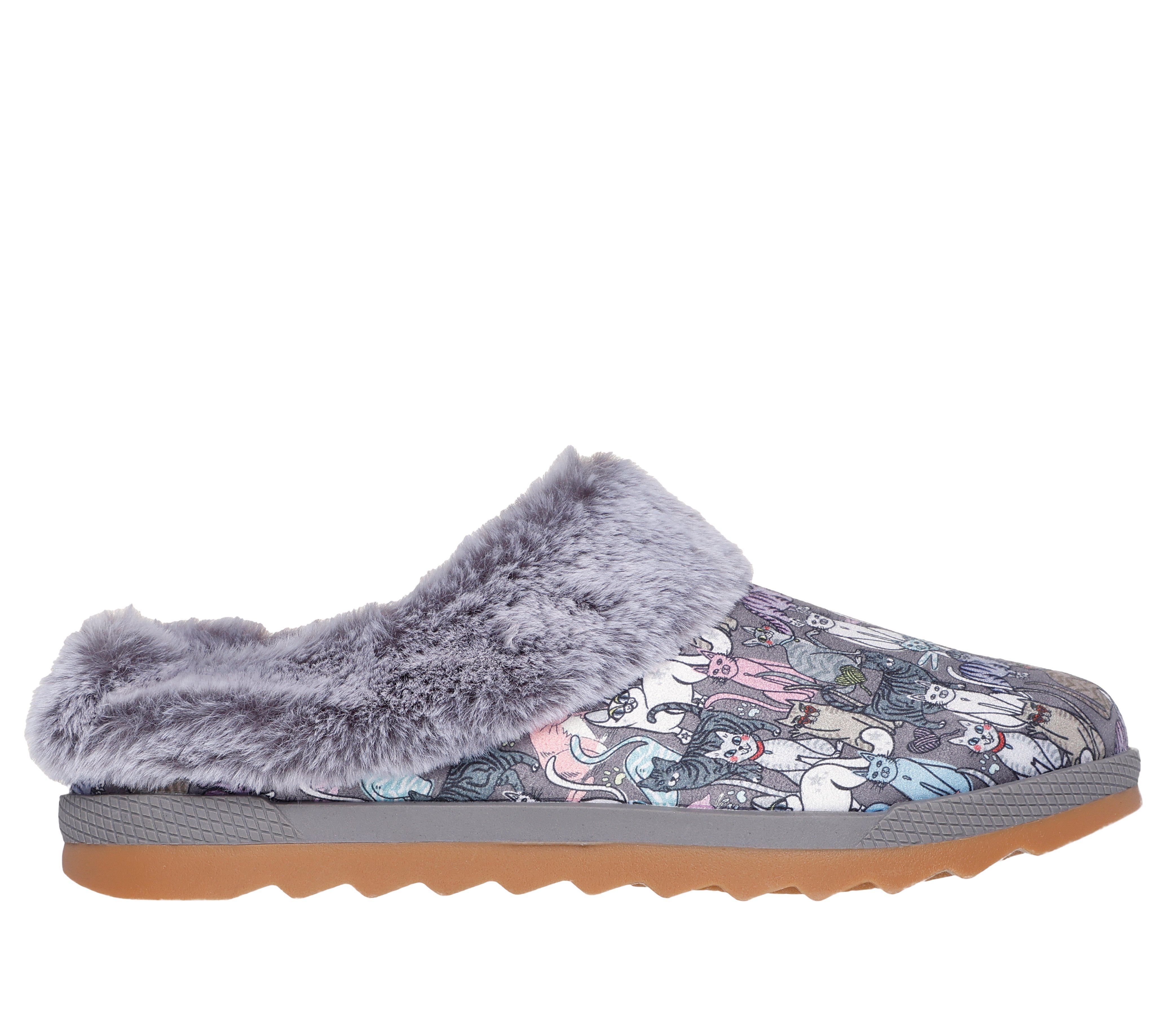 Skechers Women s BOBS Cozy Chill Comfort Secured Mule in Gray Size 7.0 Vegan Medium Width