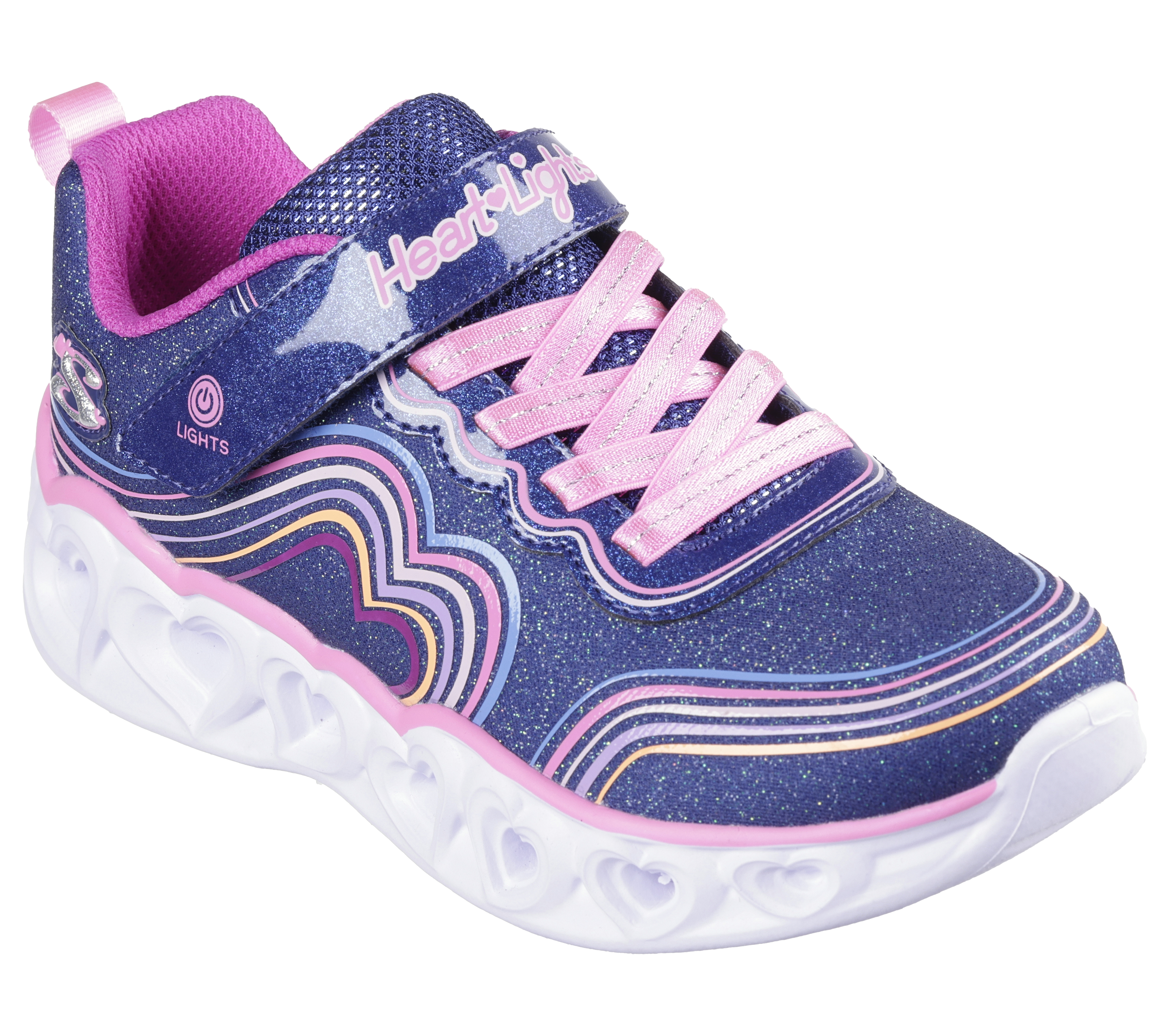 Skechers Girl s Heart Lights Retro Hearts Sneaker in Navy Blue Size 3.5 Medium Width