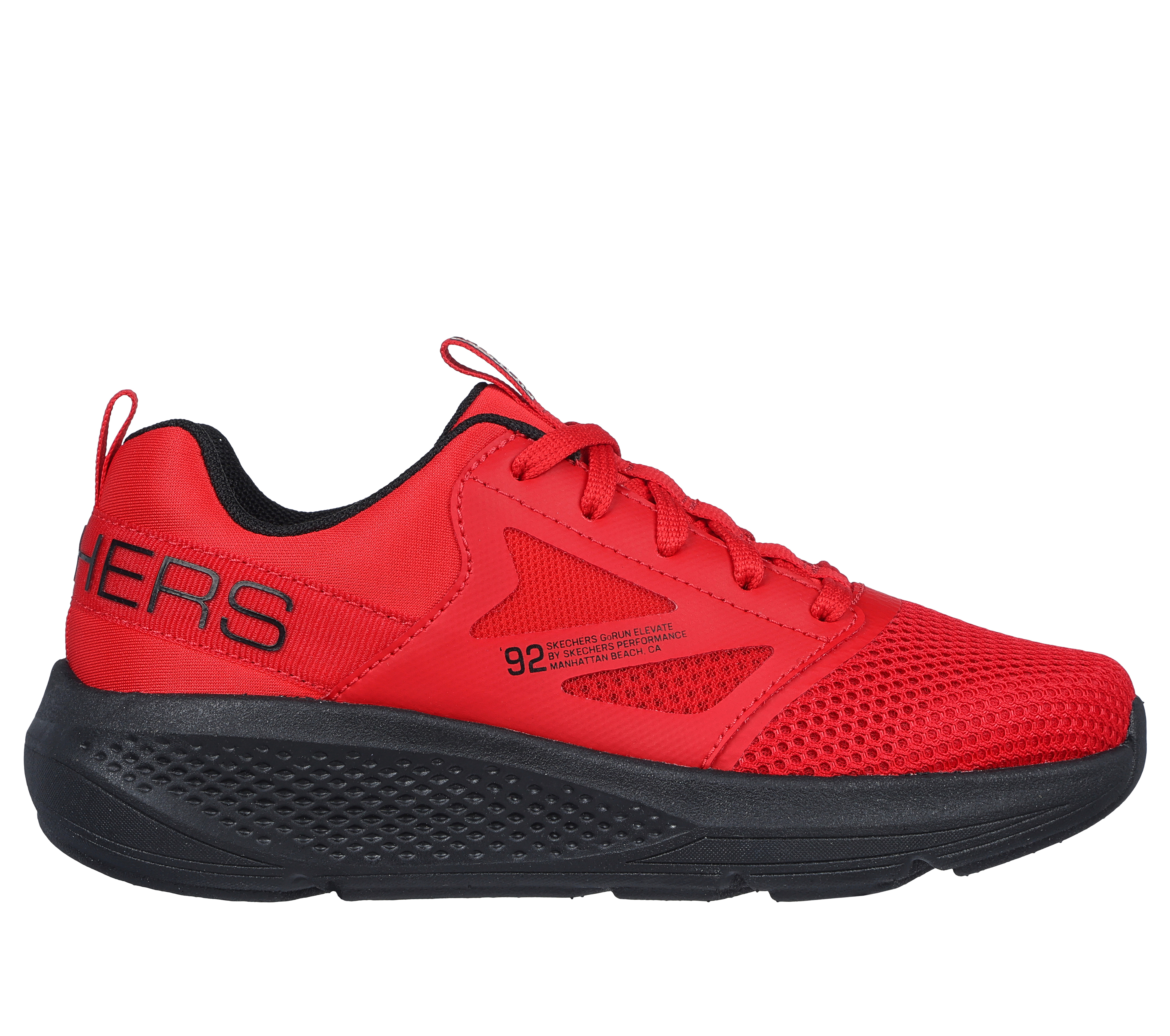 Skechers Boy s GO RUN Elevate Cipher Sneaker in Red Size 5.0 Vegan Medium Width Machine Washable