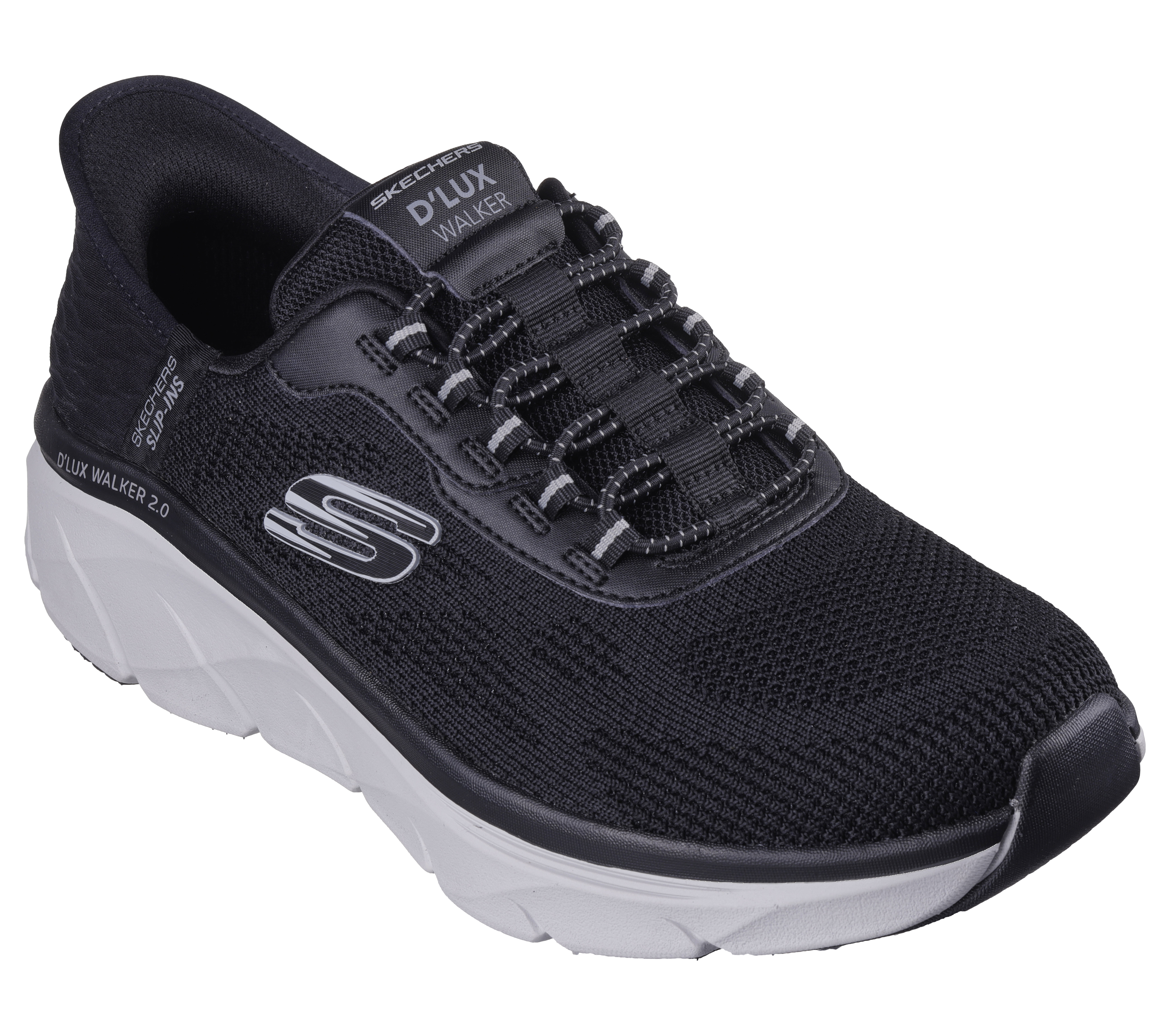 Skechers Men s Slip ins RF D Lux Walker 2.0 Rezinate Sneaker in Black Gray Size 14.0 Vegan Medium Width