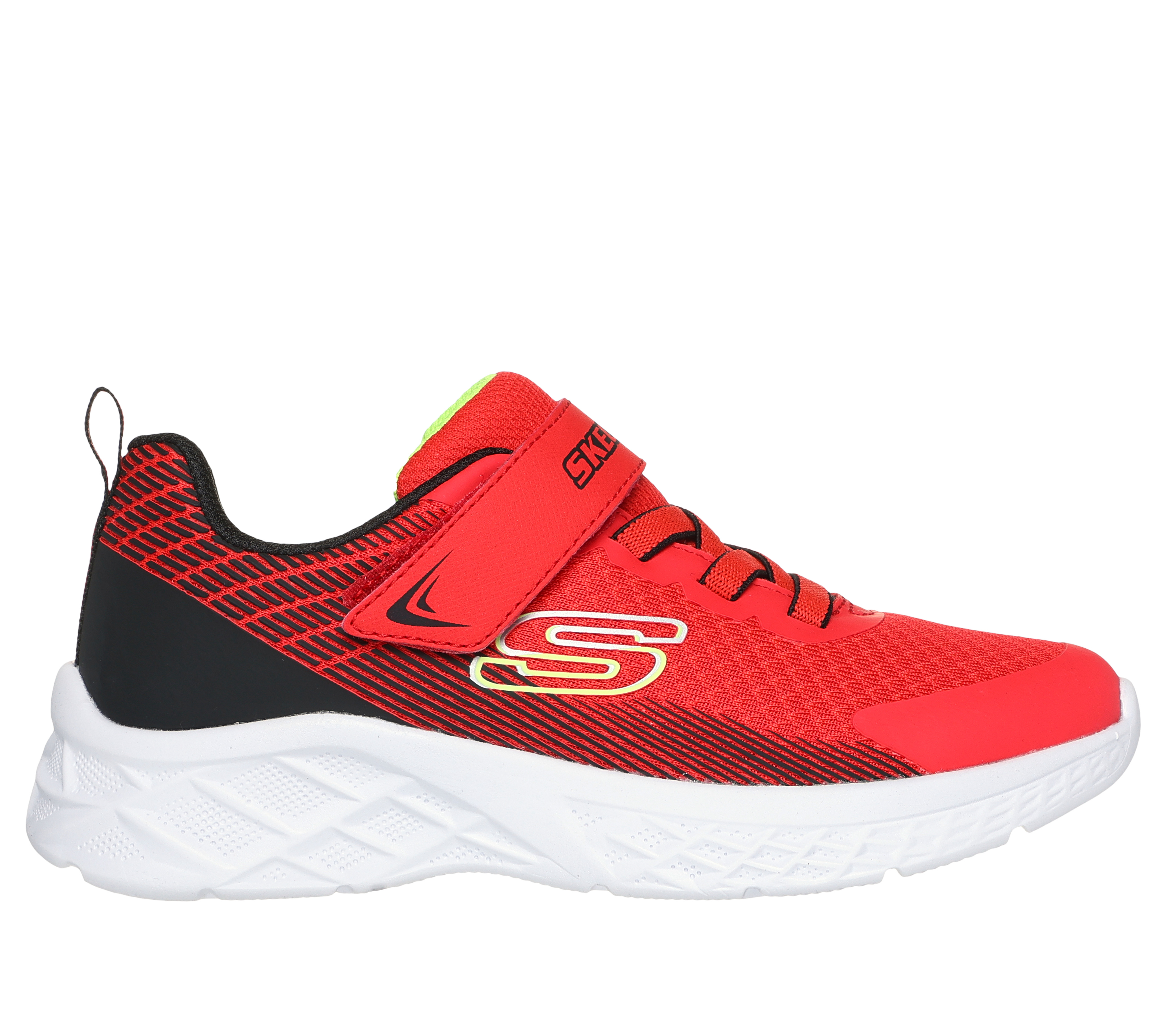 Skechers Boys Microspec II Zovrix Slip On Running Shoe in Red Black Size 11 Medium