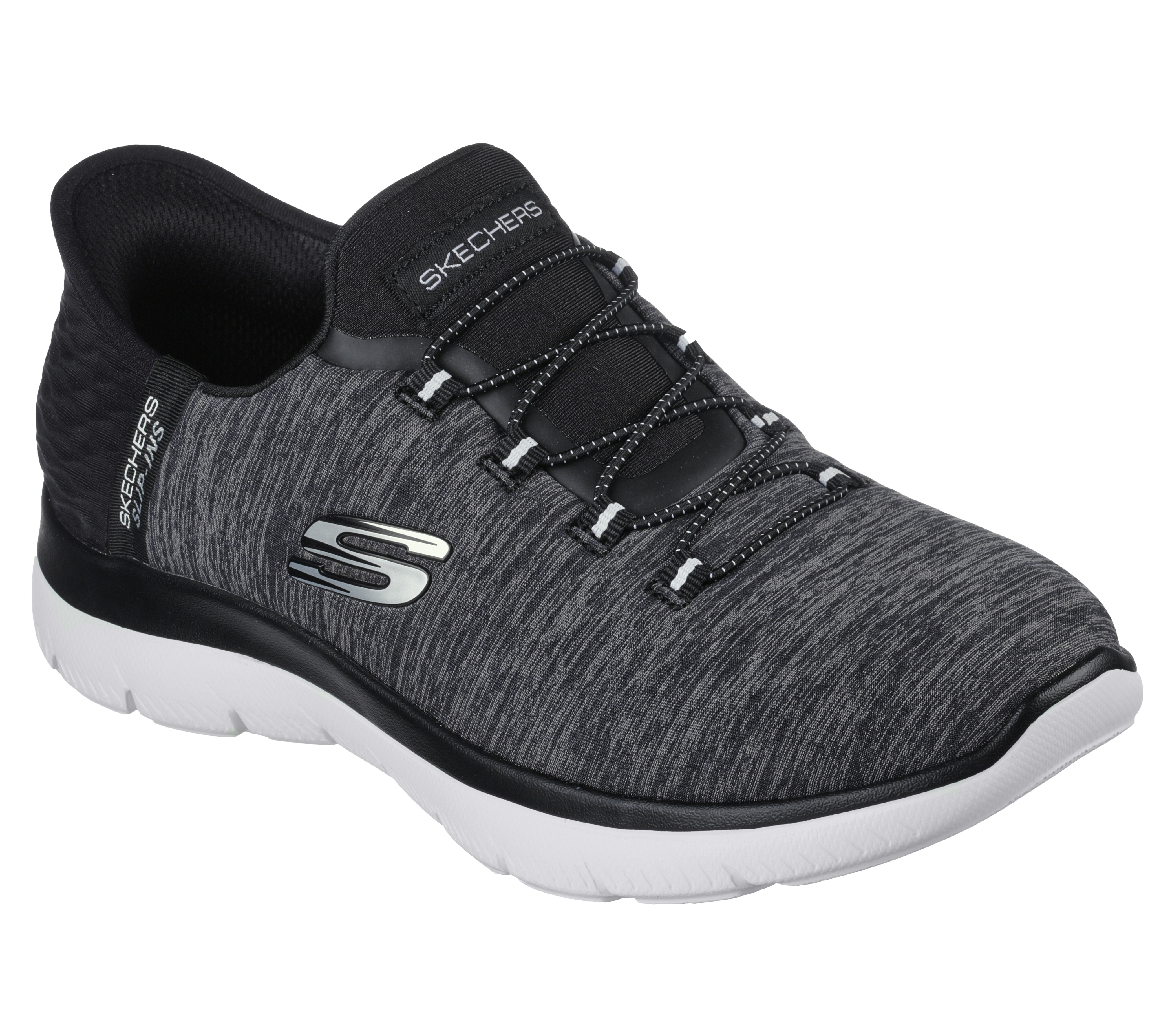 Plain black skechers sale