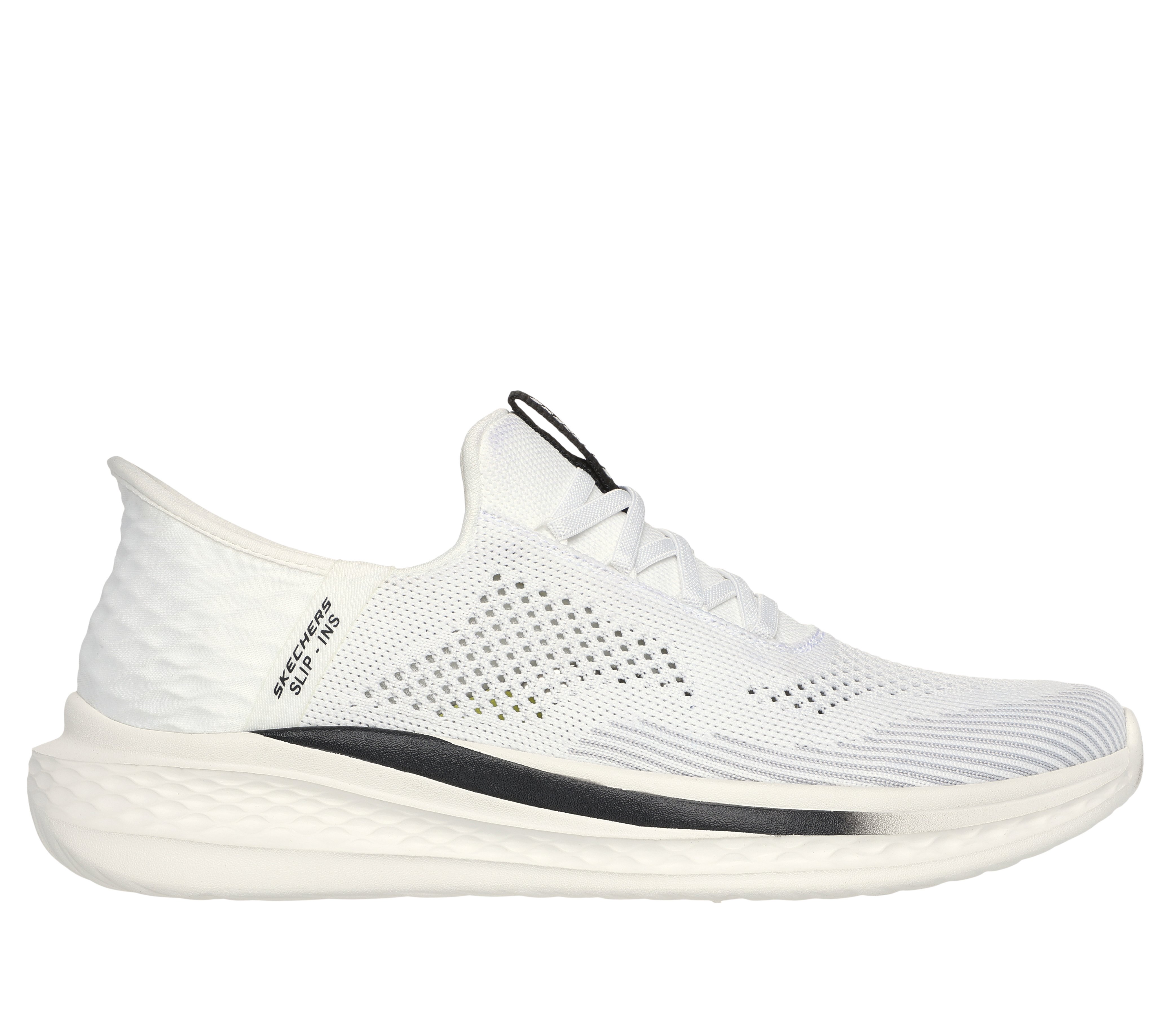 White skechers slip on tennis shoes hotsell