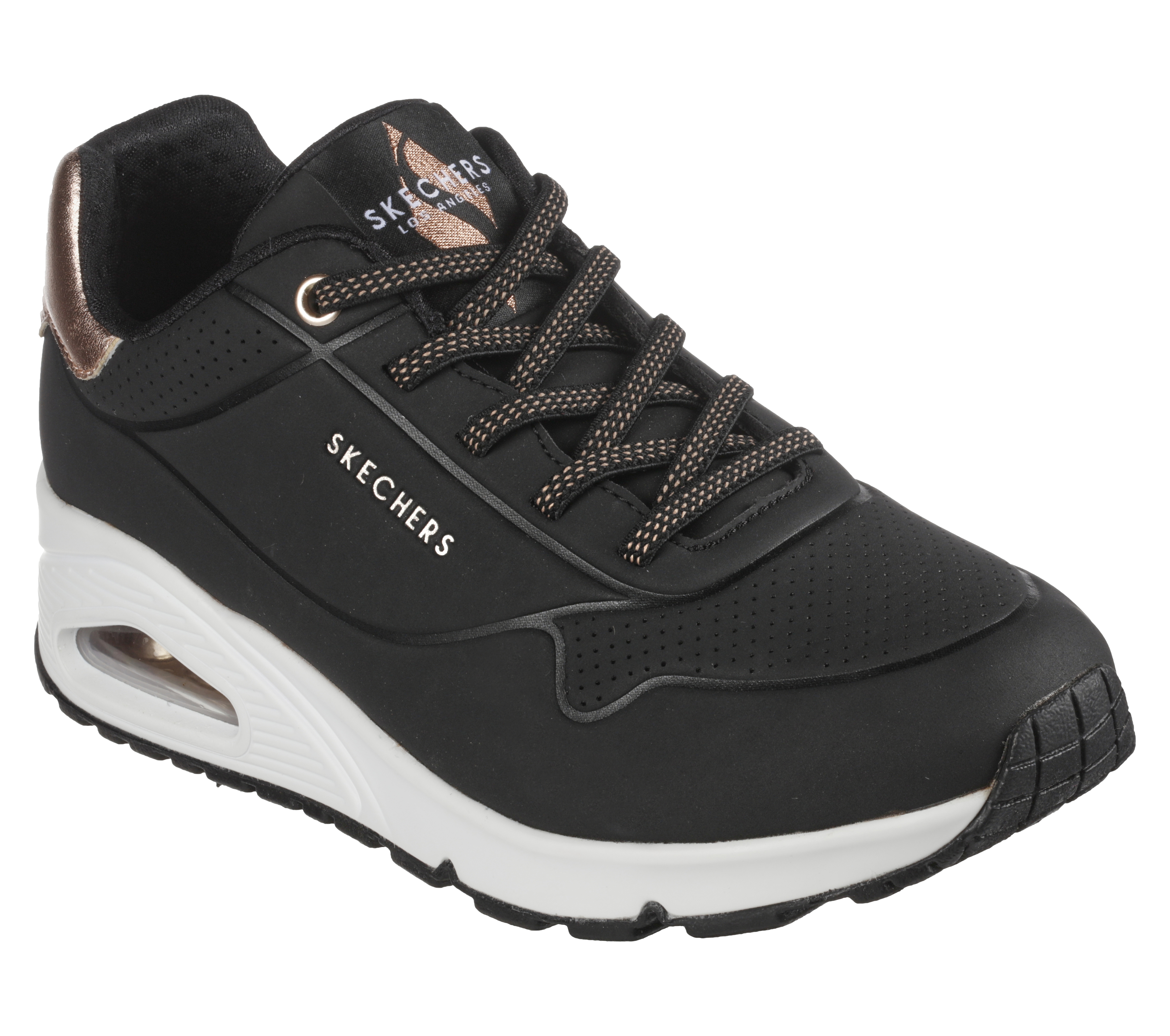 Black sparkle skechers on sale