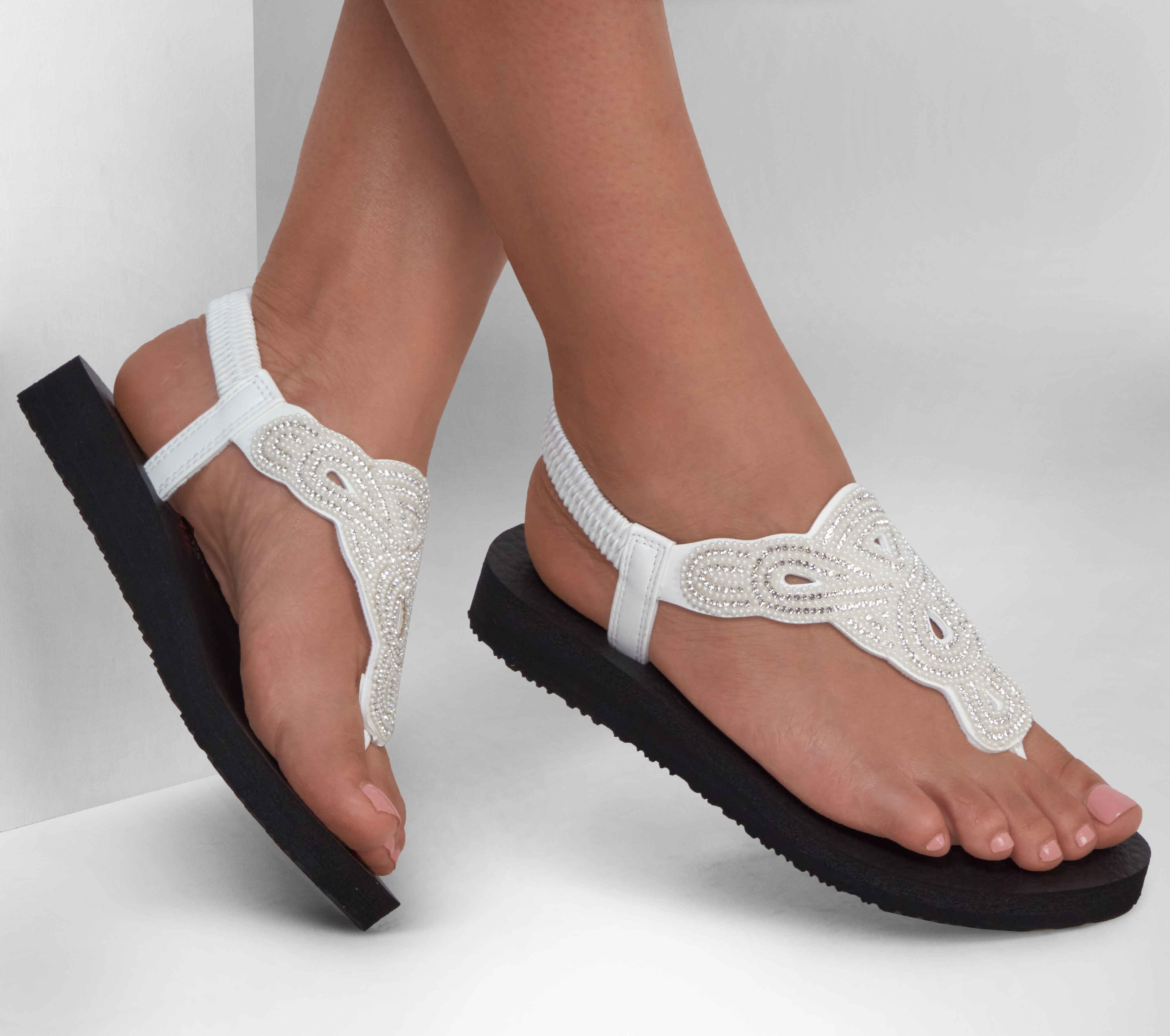 Skechers Cali Women's Meditation Still Sky Sandal Size 6 Black Yoga Mat Foam